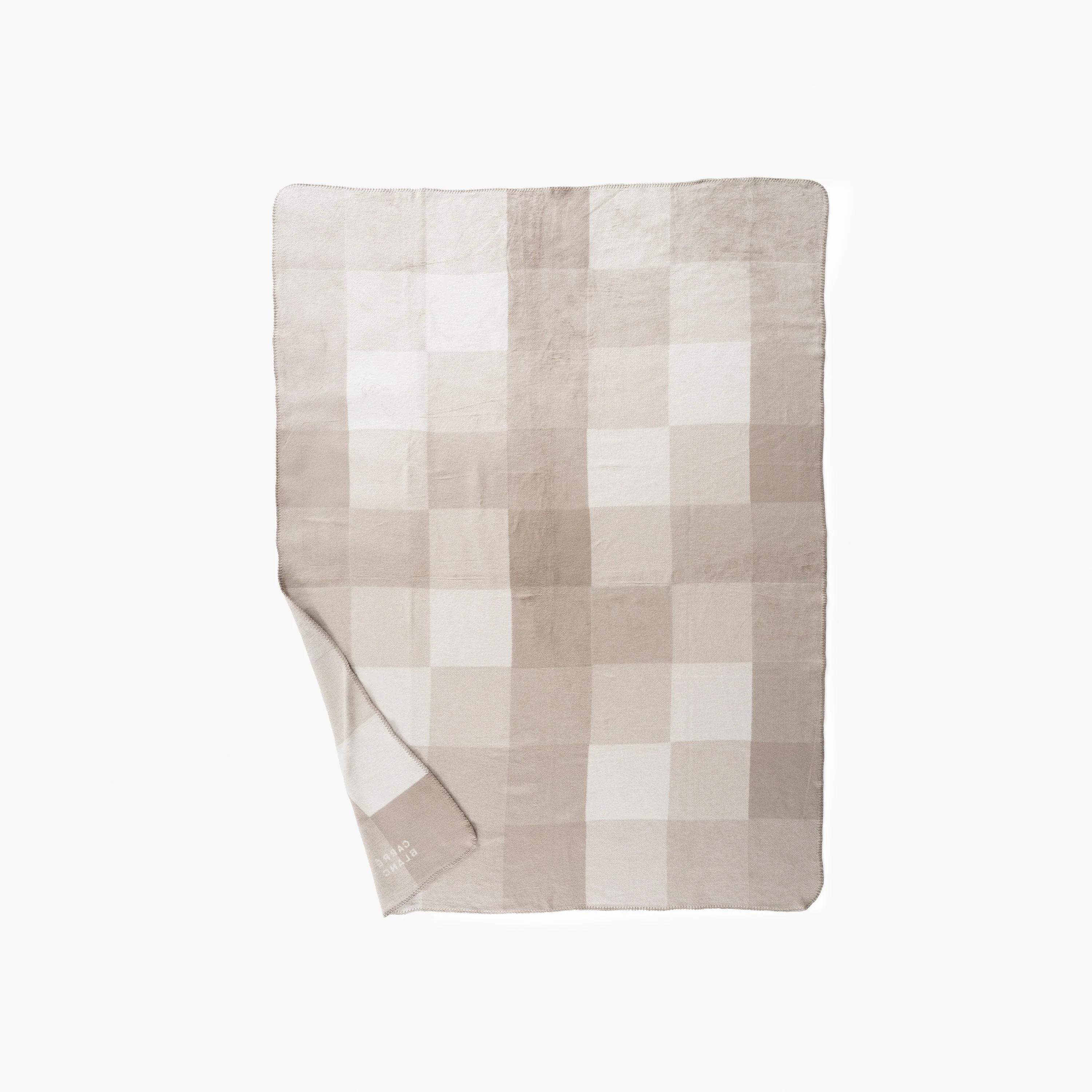 Adret Plaid Cotton Blanket - Beige - Image 3