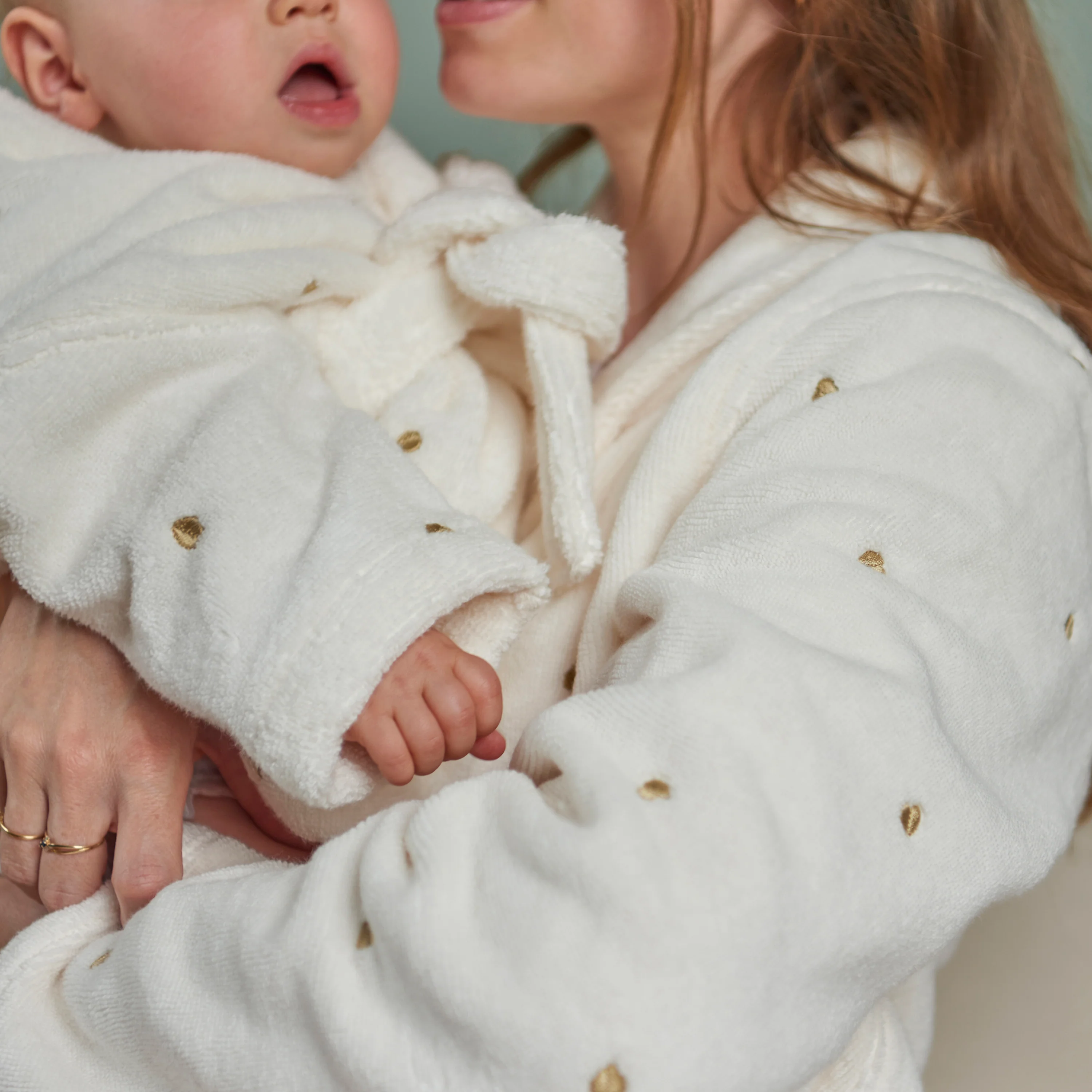 Amore Children's Cotton Bathrobe - Ivory - Image 8