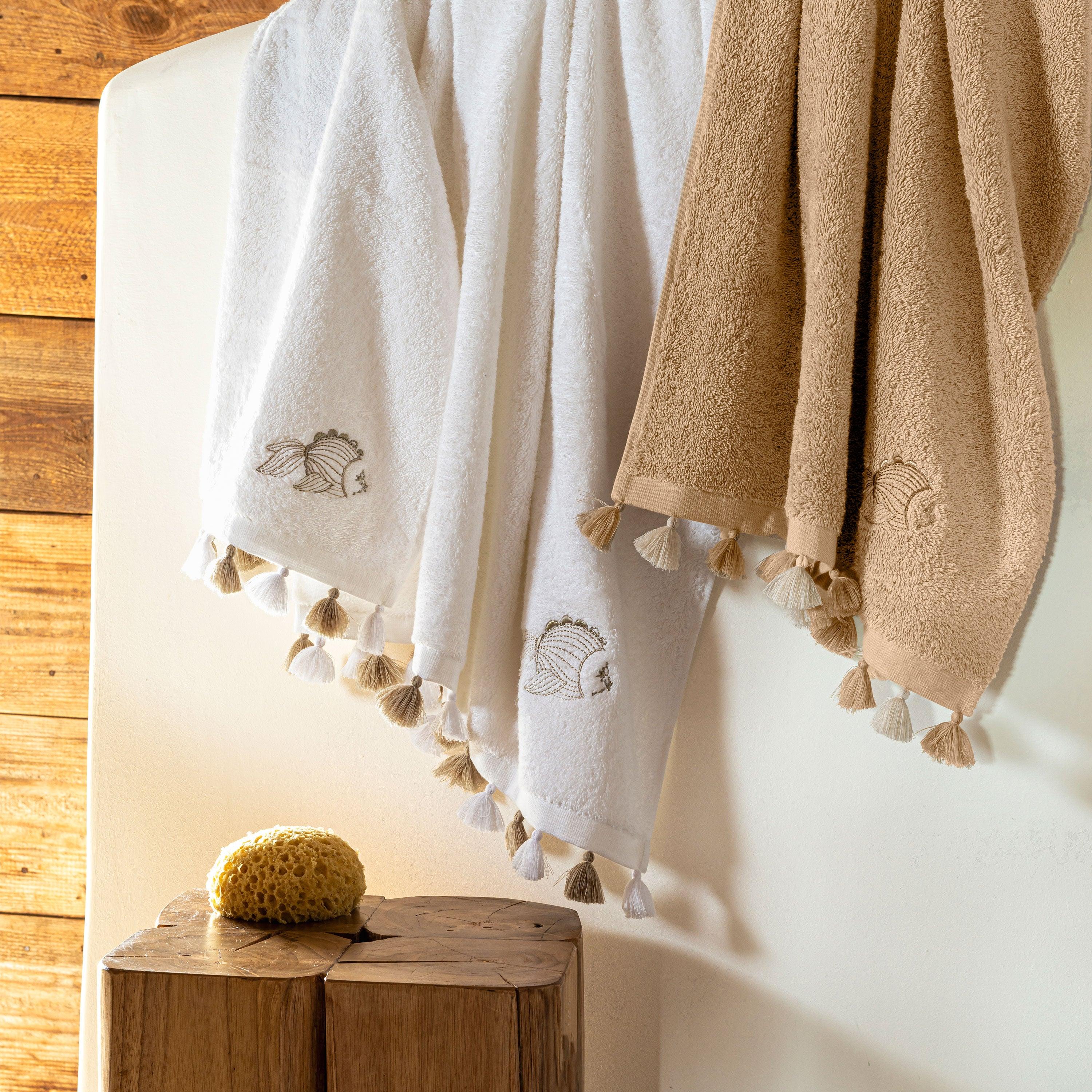 Amorgos Cotton Bath Towel - White - Image 3