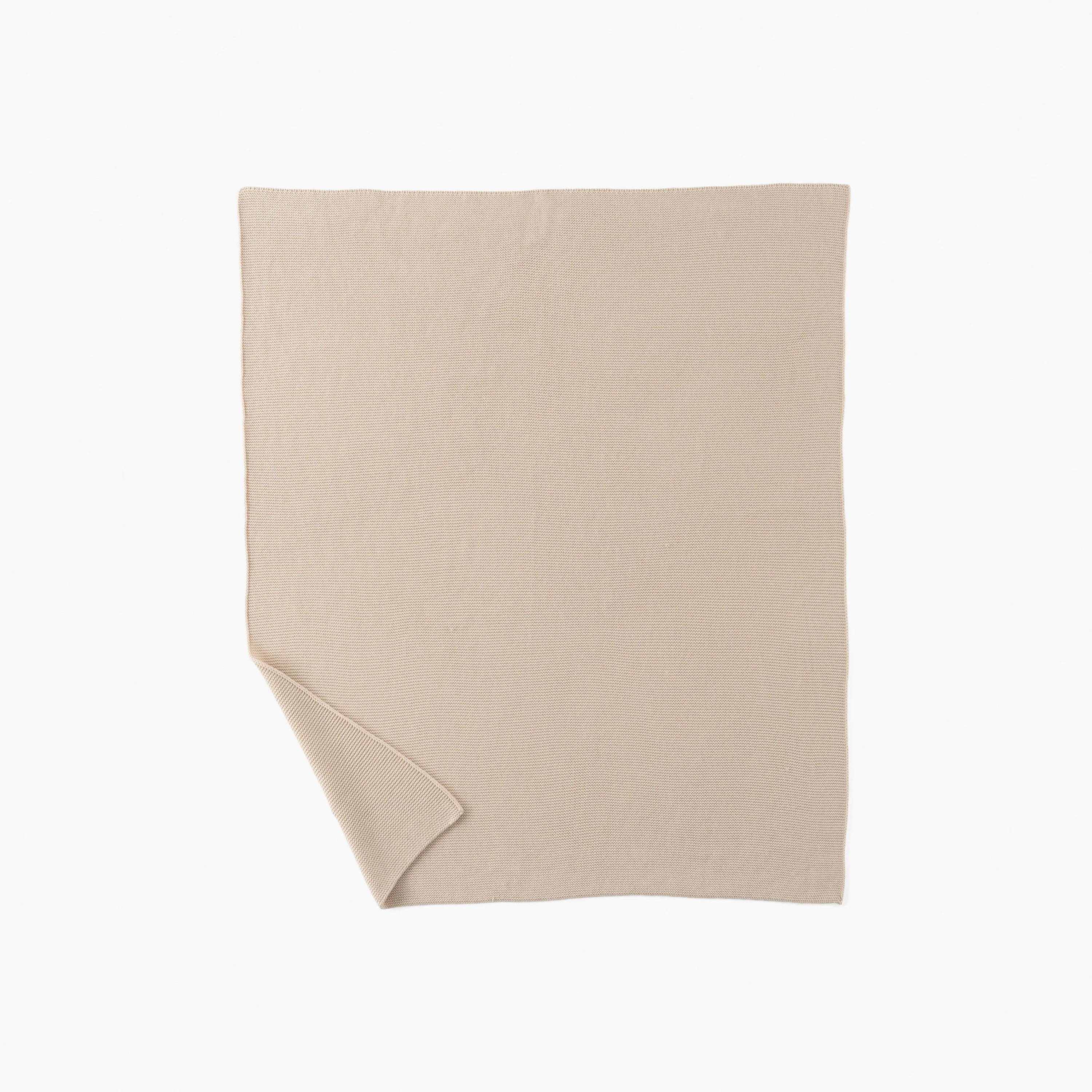 Bienvenue Knitted Organic Cotton Children's Blanket - Beige - Image 3