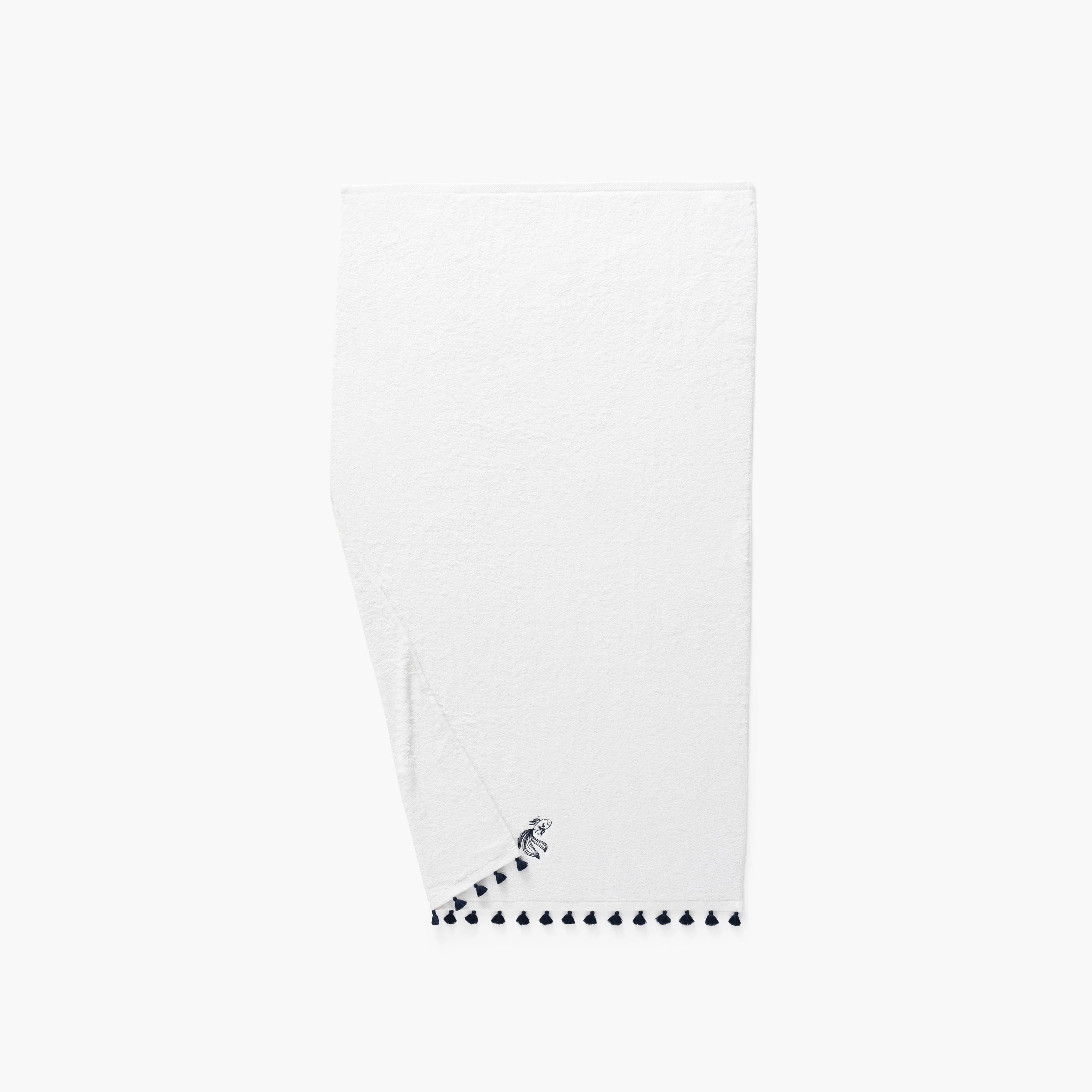 Demilune Cotton & Bamboo Viscose Bath Towel - White - Image 4