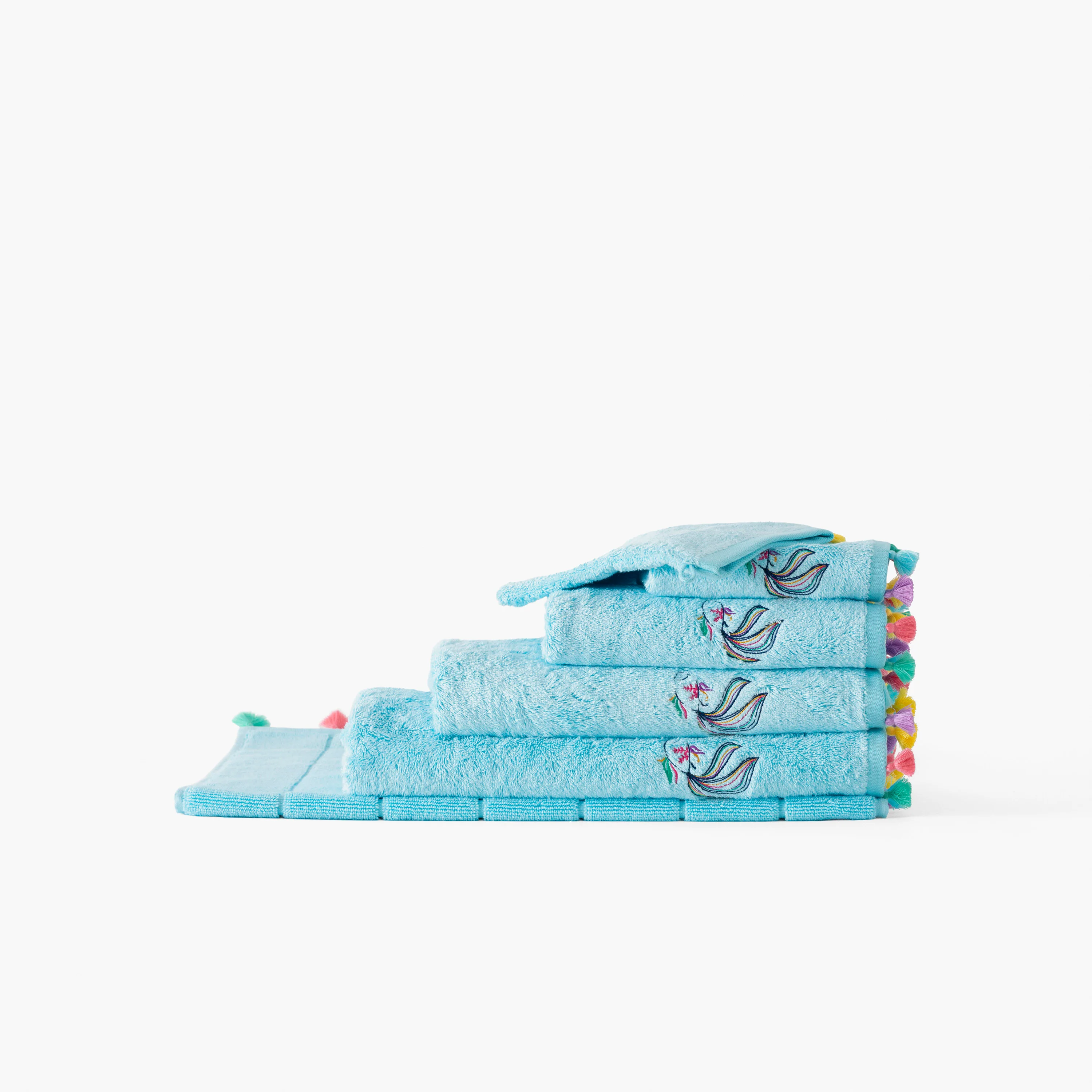 Demilune Cotton & Bamboo Viscose Guest Towel - Lagoon - Image 5