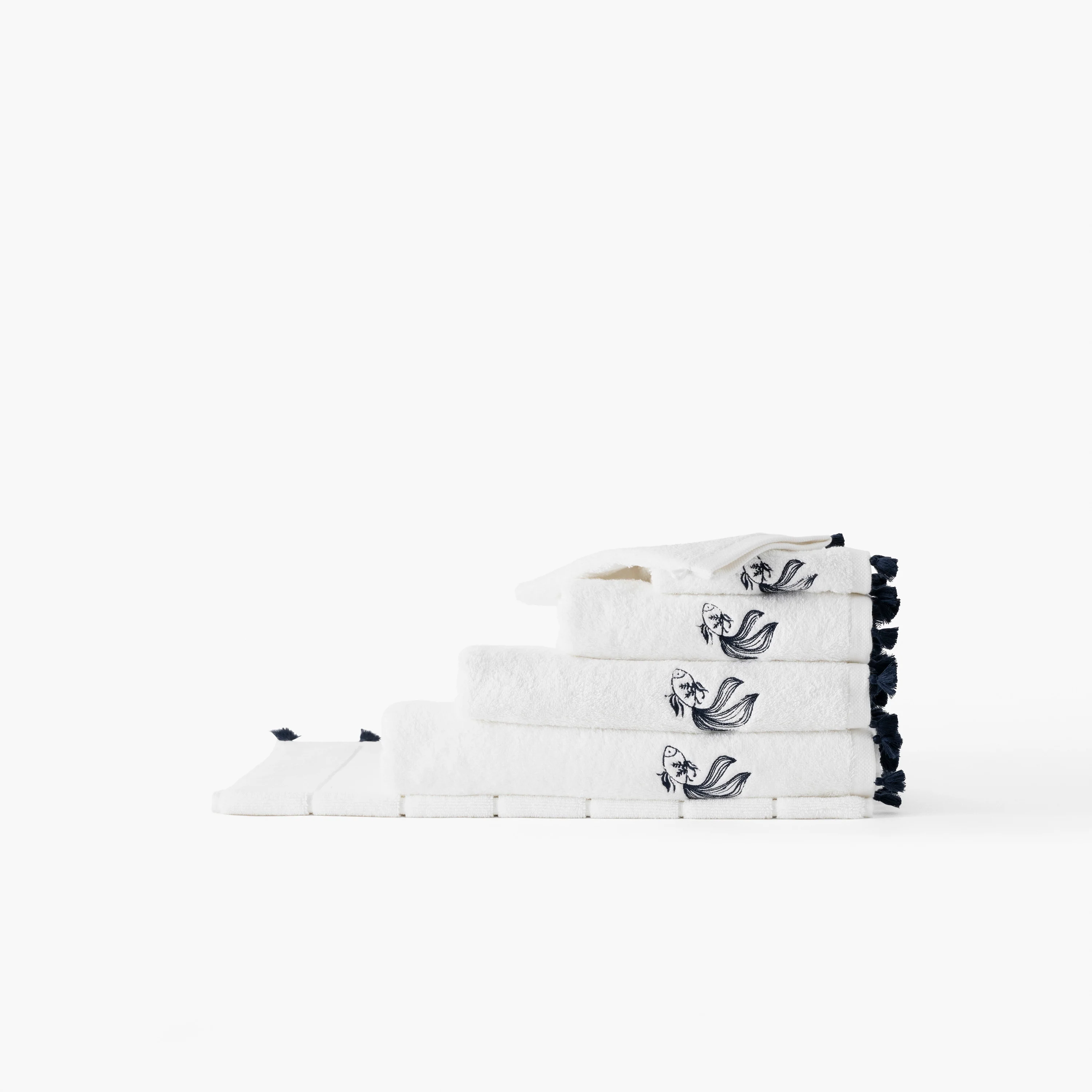 Demilune Cotton & Bamboo Viscose Bath Glove - White - Image 4