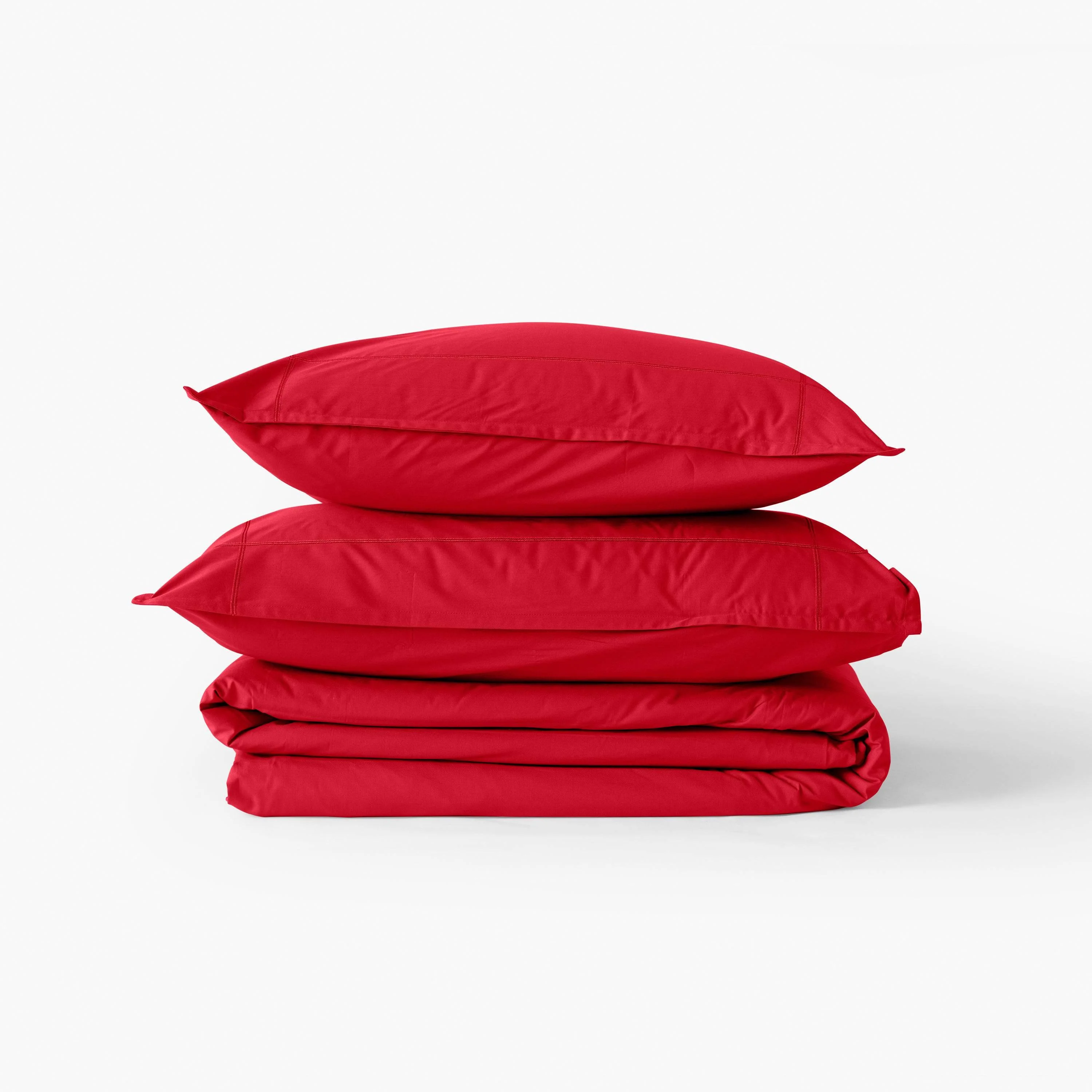 Neo Cotton Percale Duvet Cover - Red - Image 2