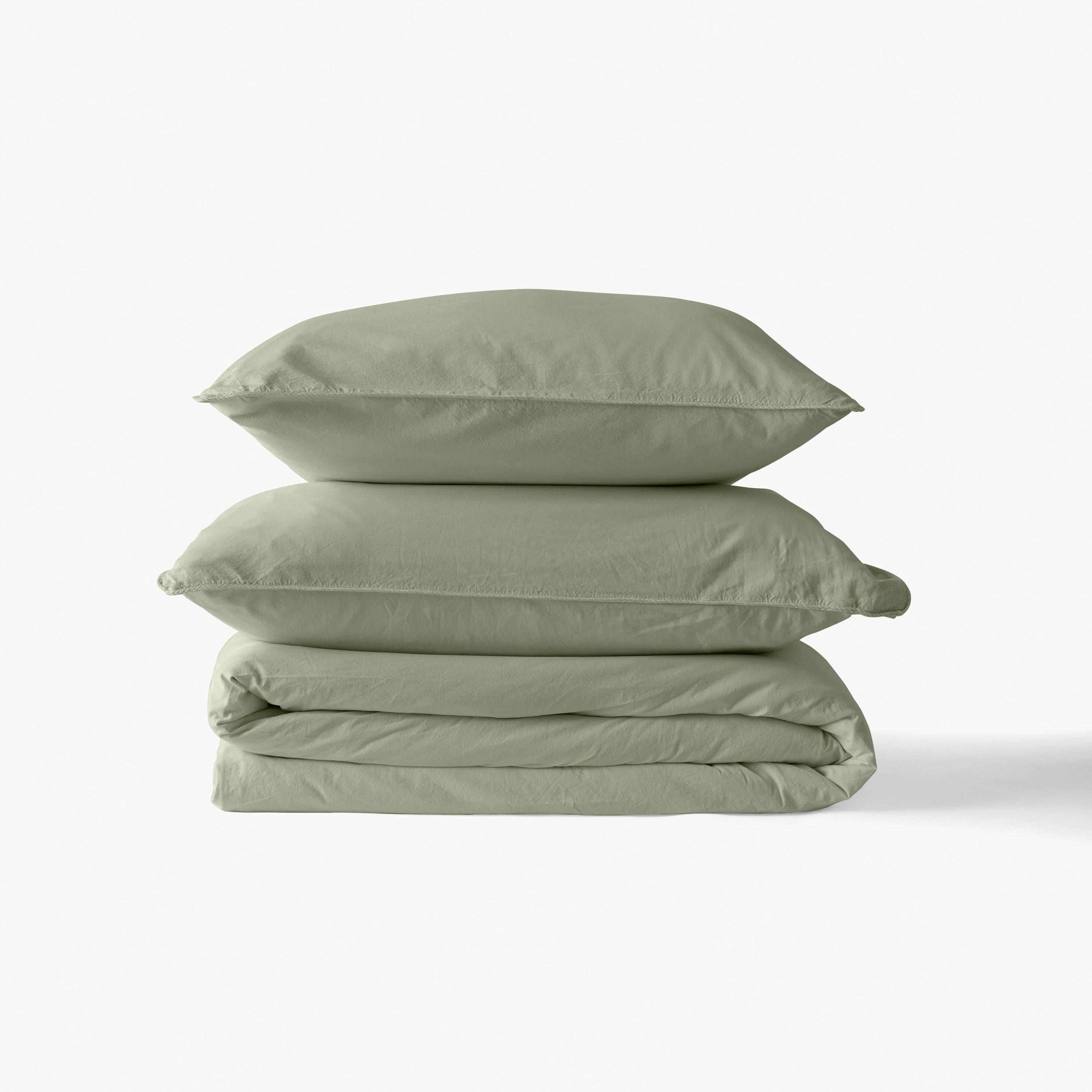 Souffle Organic Cotton Duvet Cover - Sage - Image 3