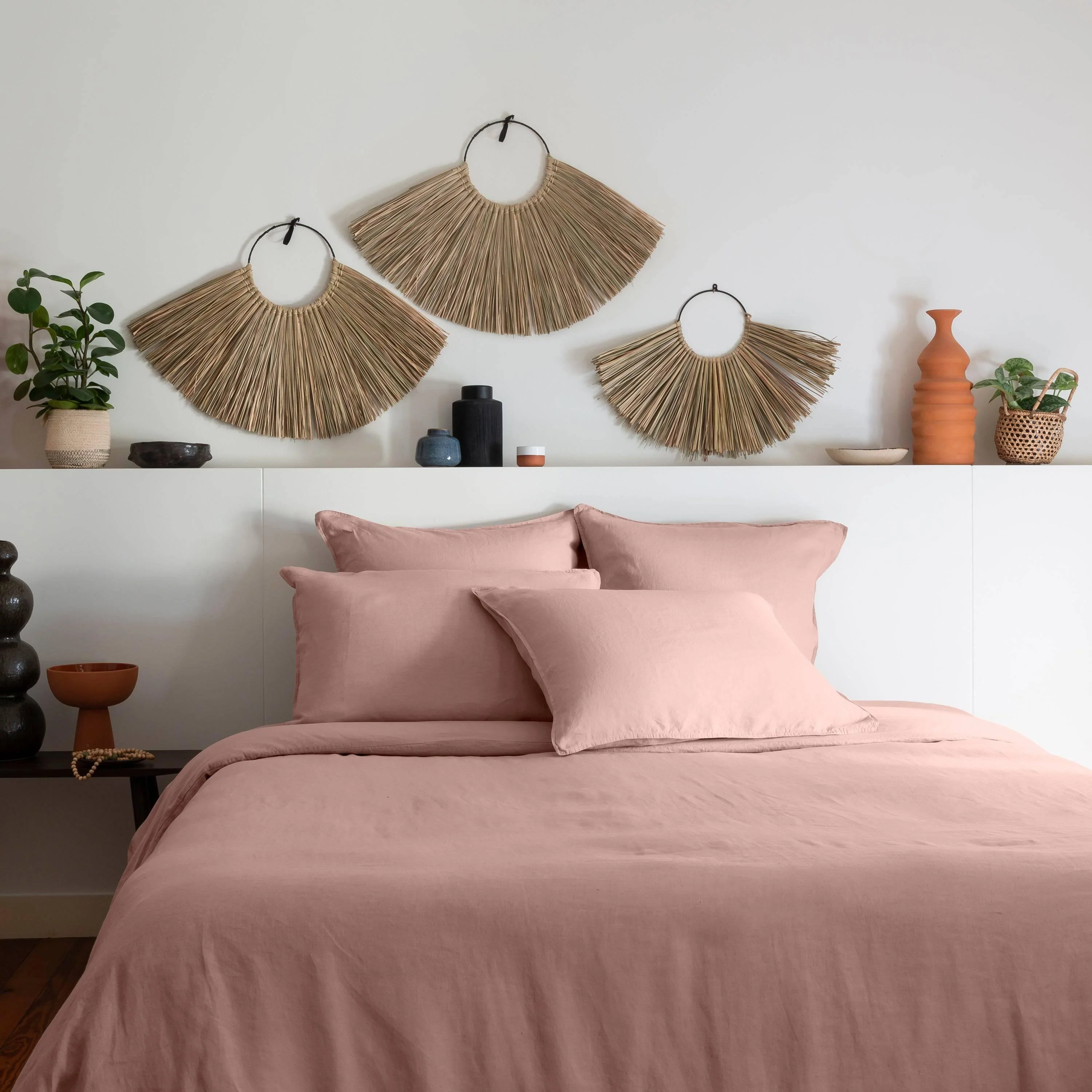 Songe Linen & Washed Cotton Duvet Cover - Ash Pink