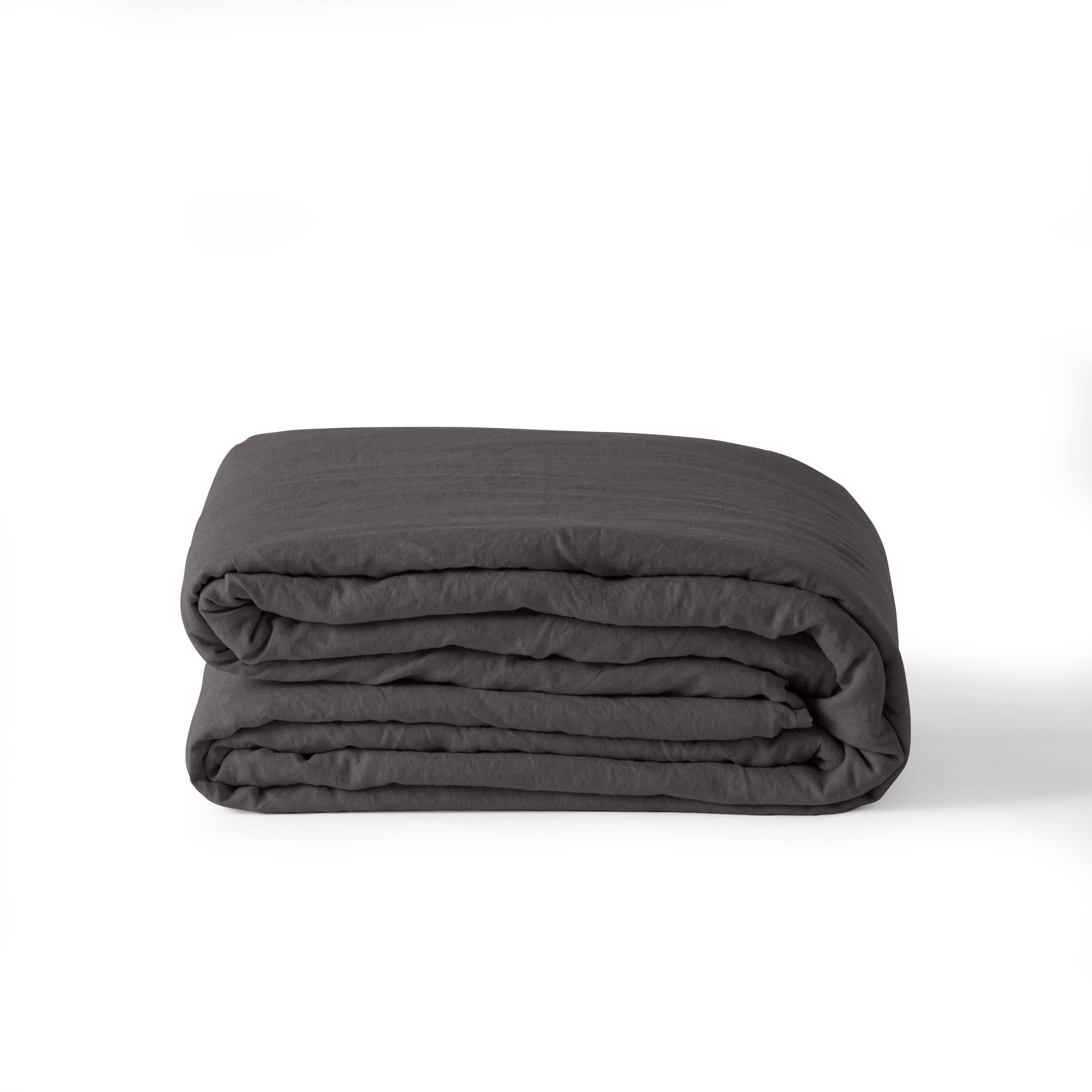 Songe Linen & Washed Cotton Duvet Cover - Charcoal