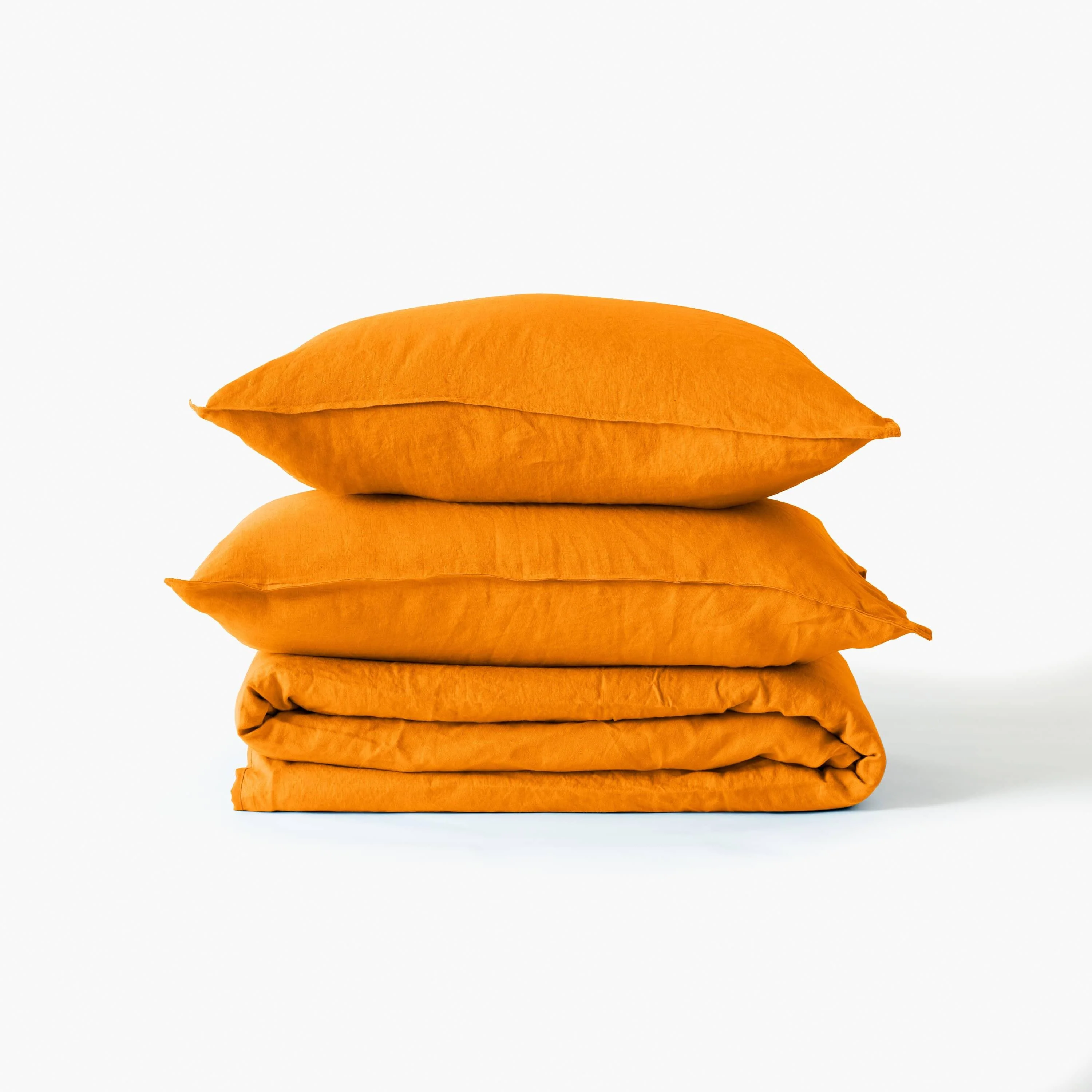 Songe Linen and Cotton Duvet Cover - Turmeric - Image 2