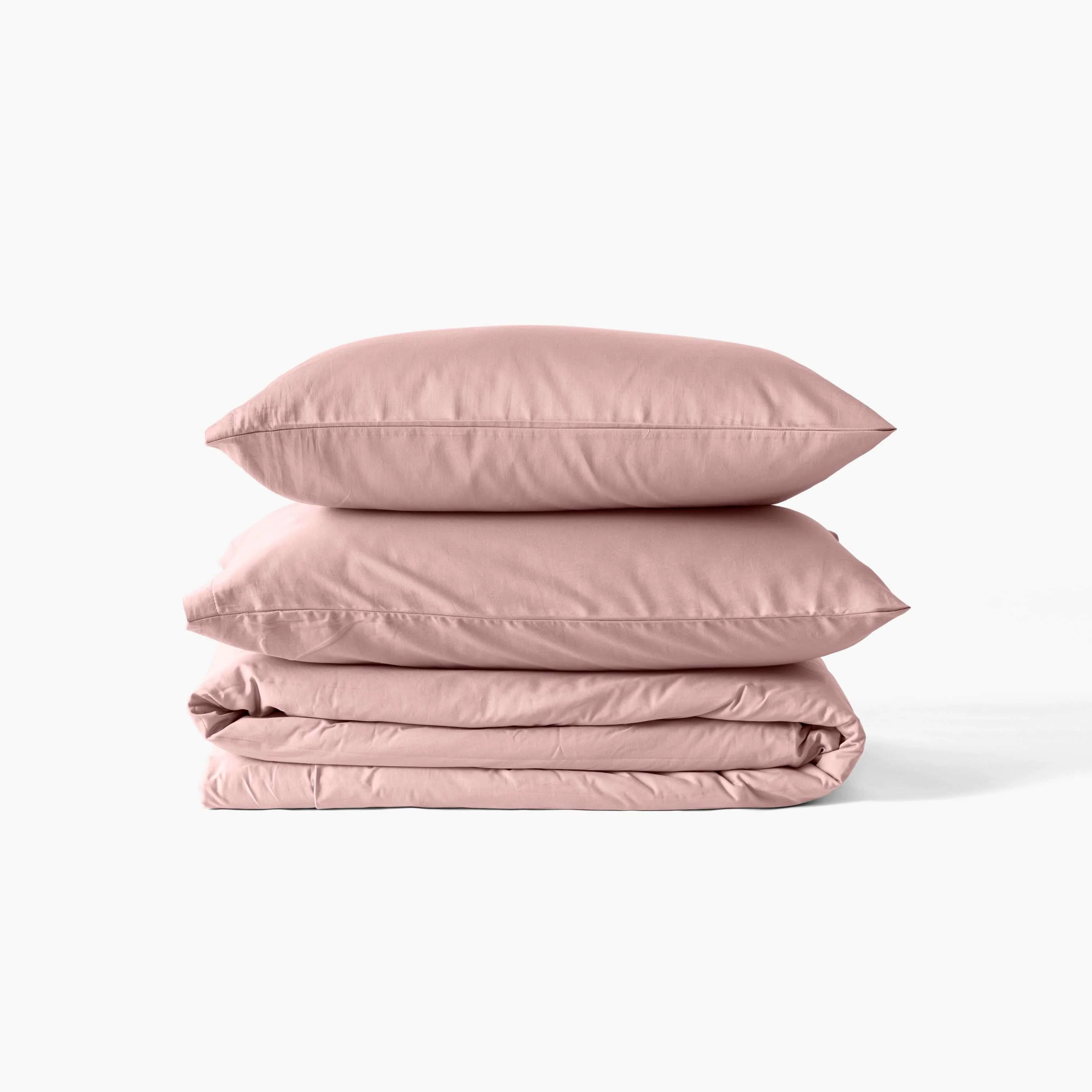 Quartz Organic Cotton Sateen Duvet Cover - Blush