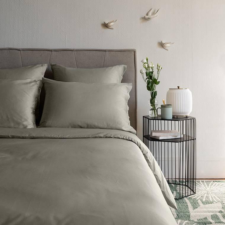 Quartz Organic Cotton Sateen Duvet Cover - Jade - Image 2