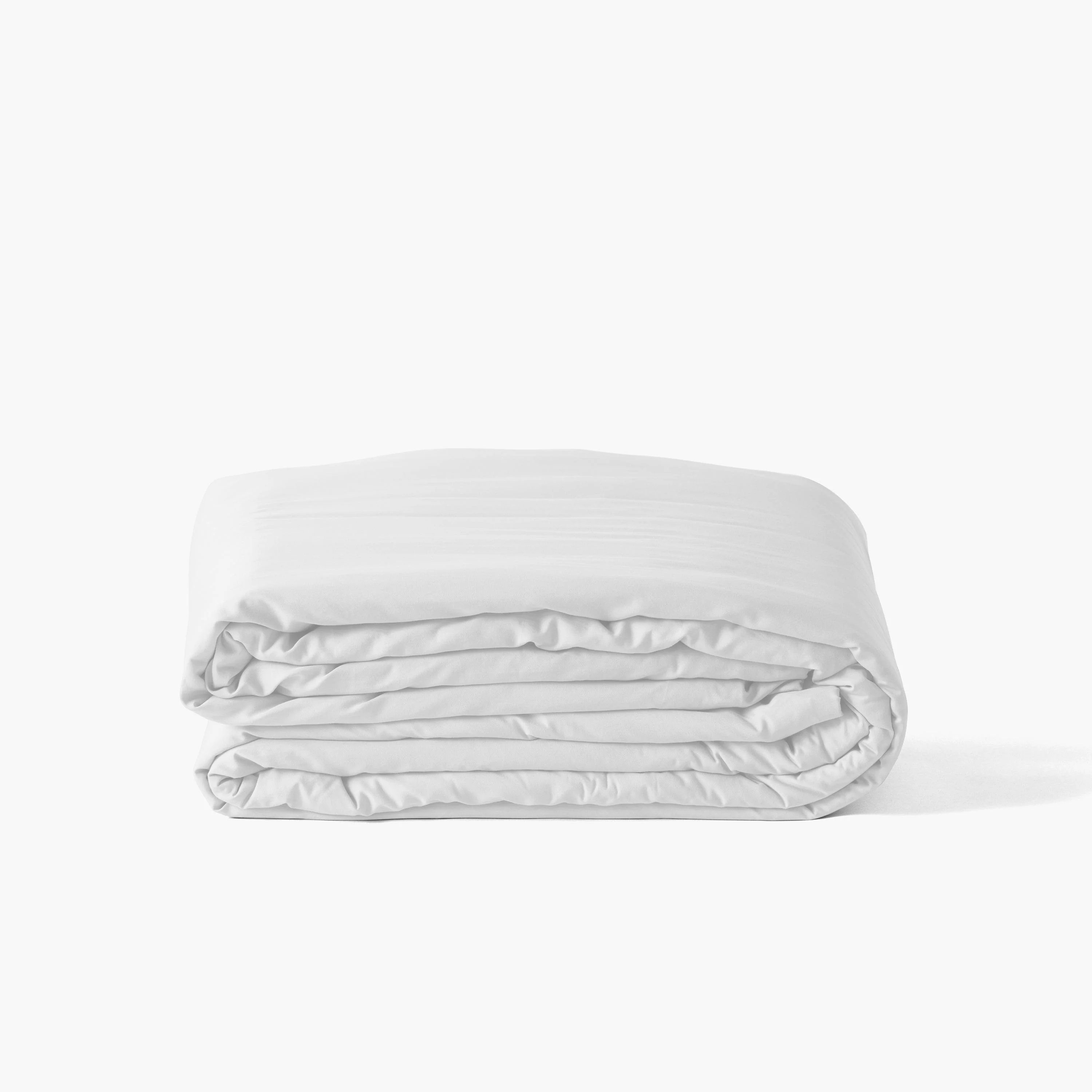 Quartz Organic Cotton Sateen Duvet Cover - White - Image 3