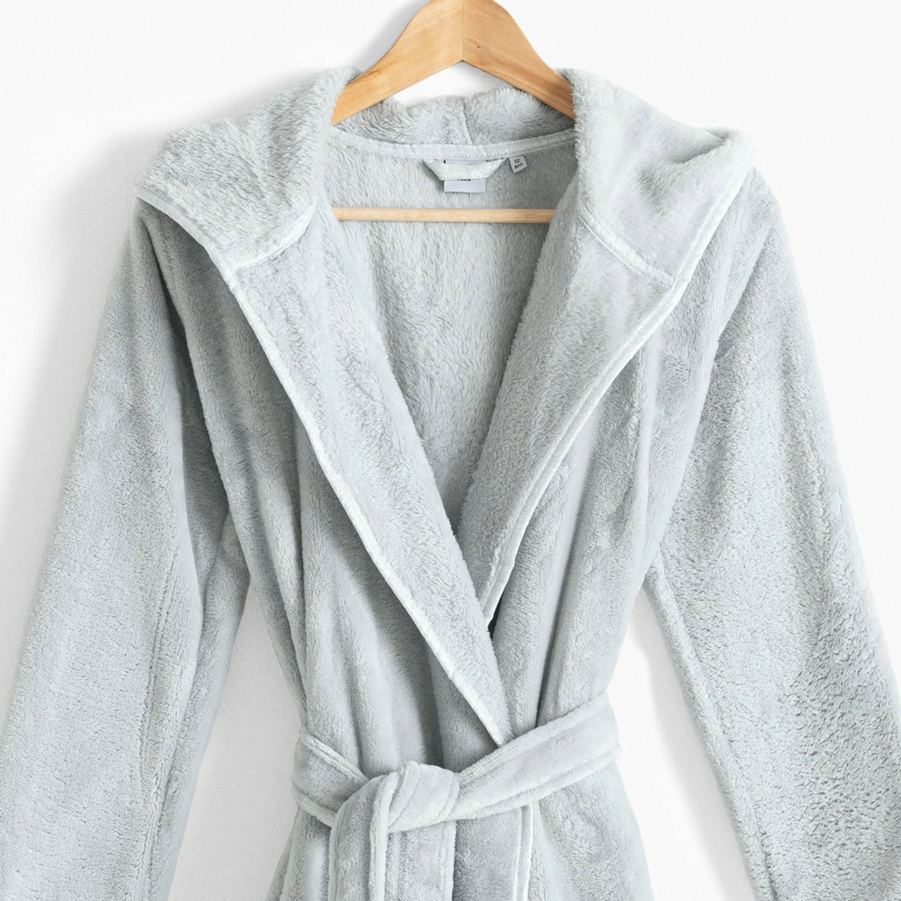 Elsa Hooded Fleece Dressing Gown - Grey - Image 3