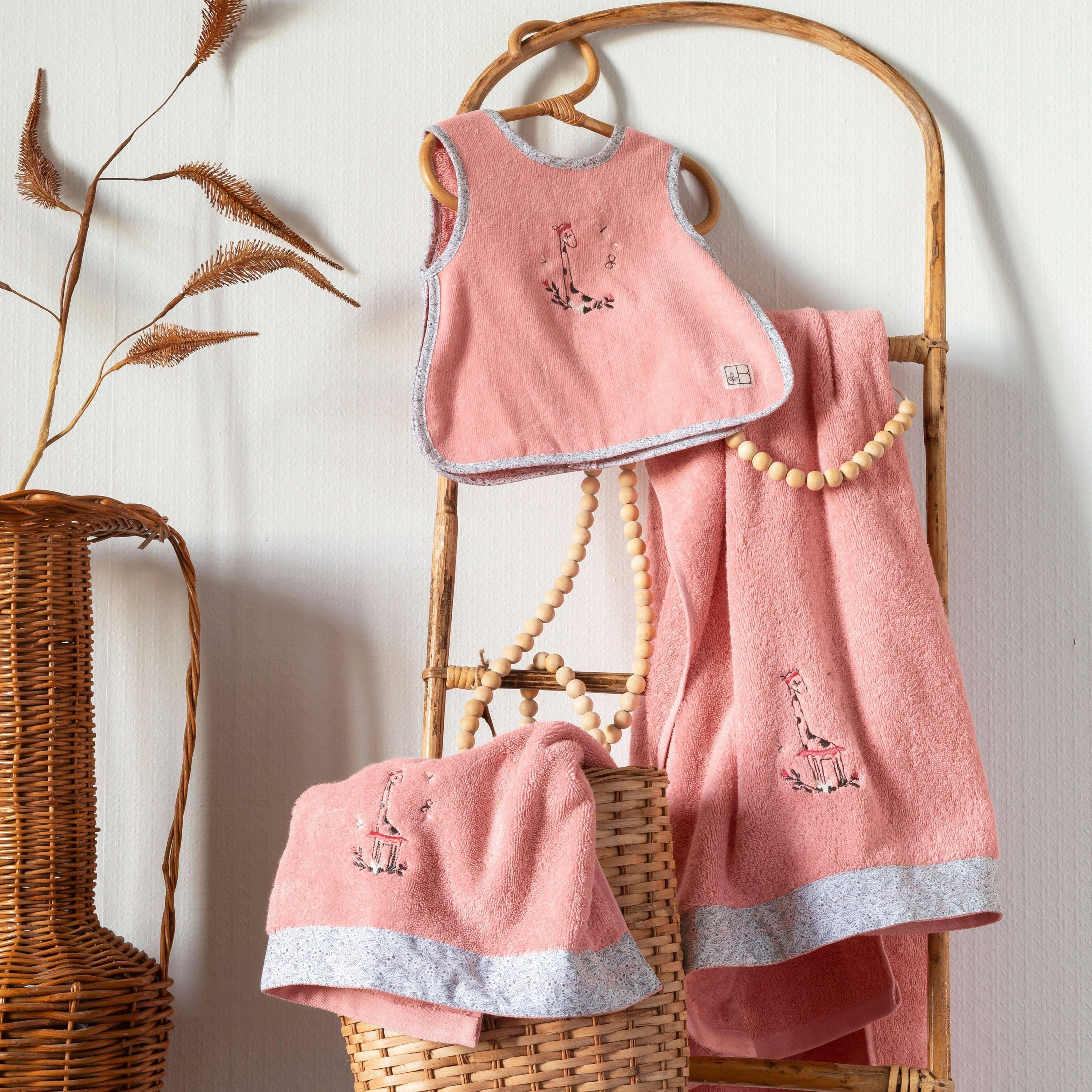 Festine Organic Cotton Velvet Bib Sorbet Pink - Image 4