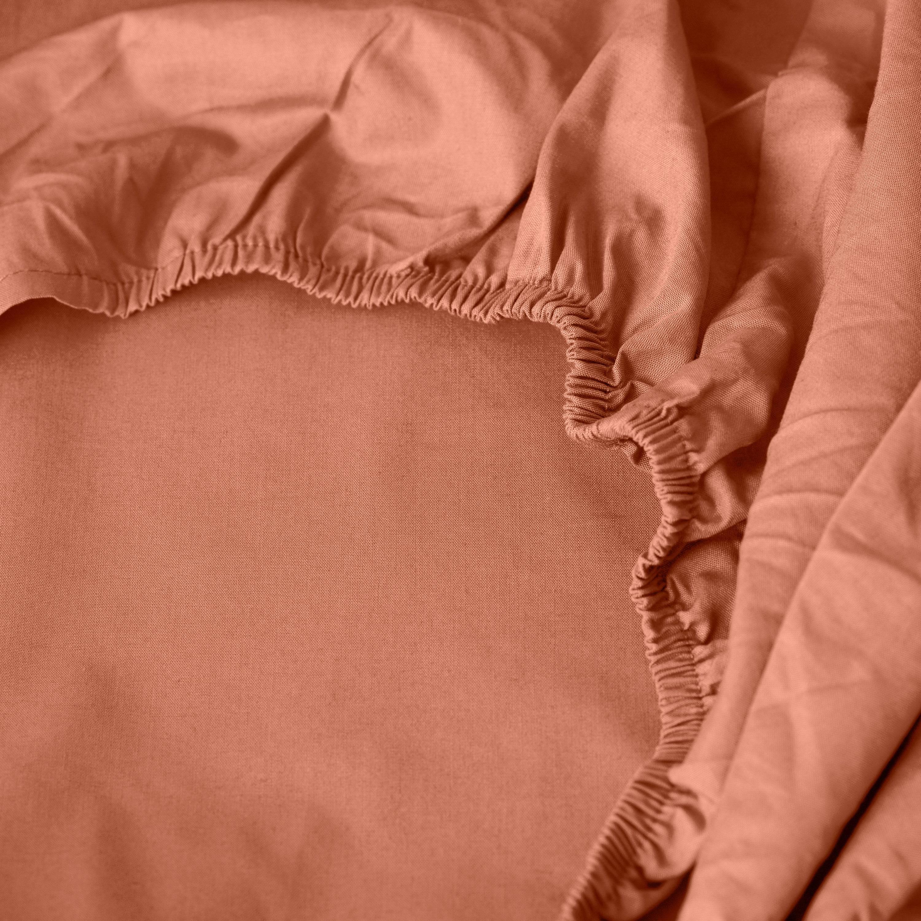 Neo Cotton Fitted Sheet - Terracotta - Image 3