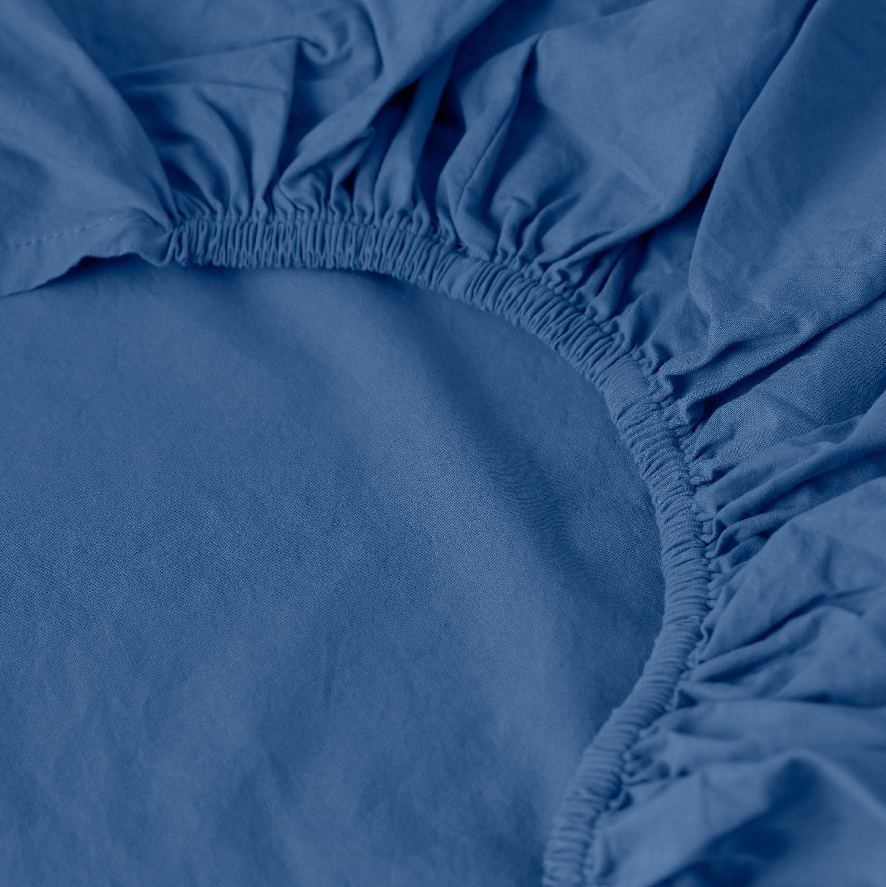 Songe Washed Cotton Fitted Sheet - China Blue - Image 2