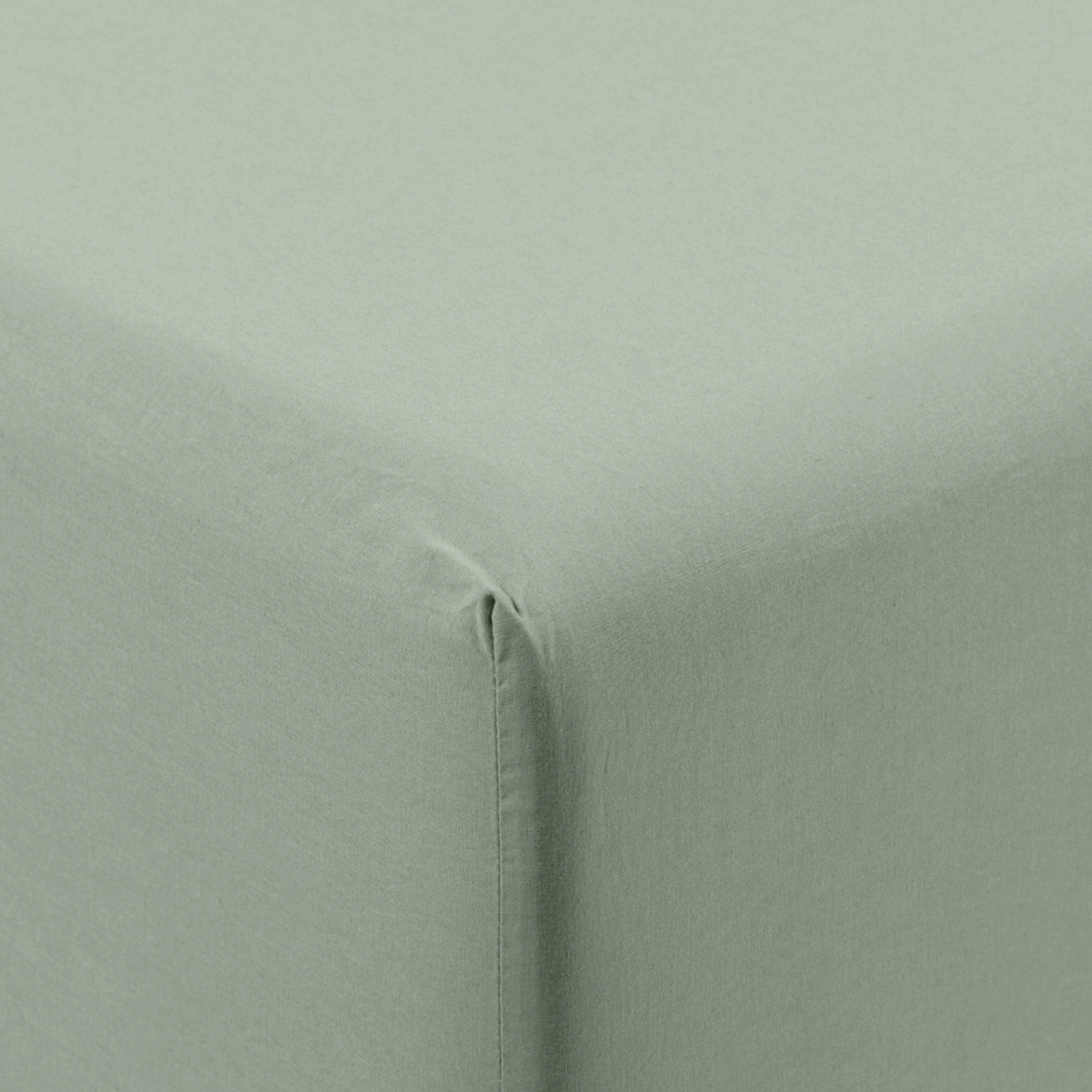 Songe Washed Cotton Fitted Sheet - Eucalyptus - Image 4
