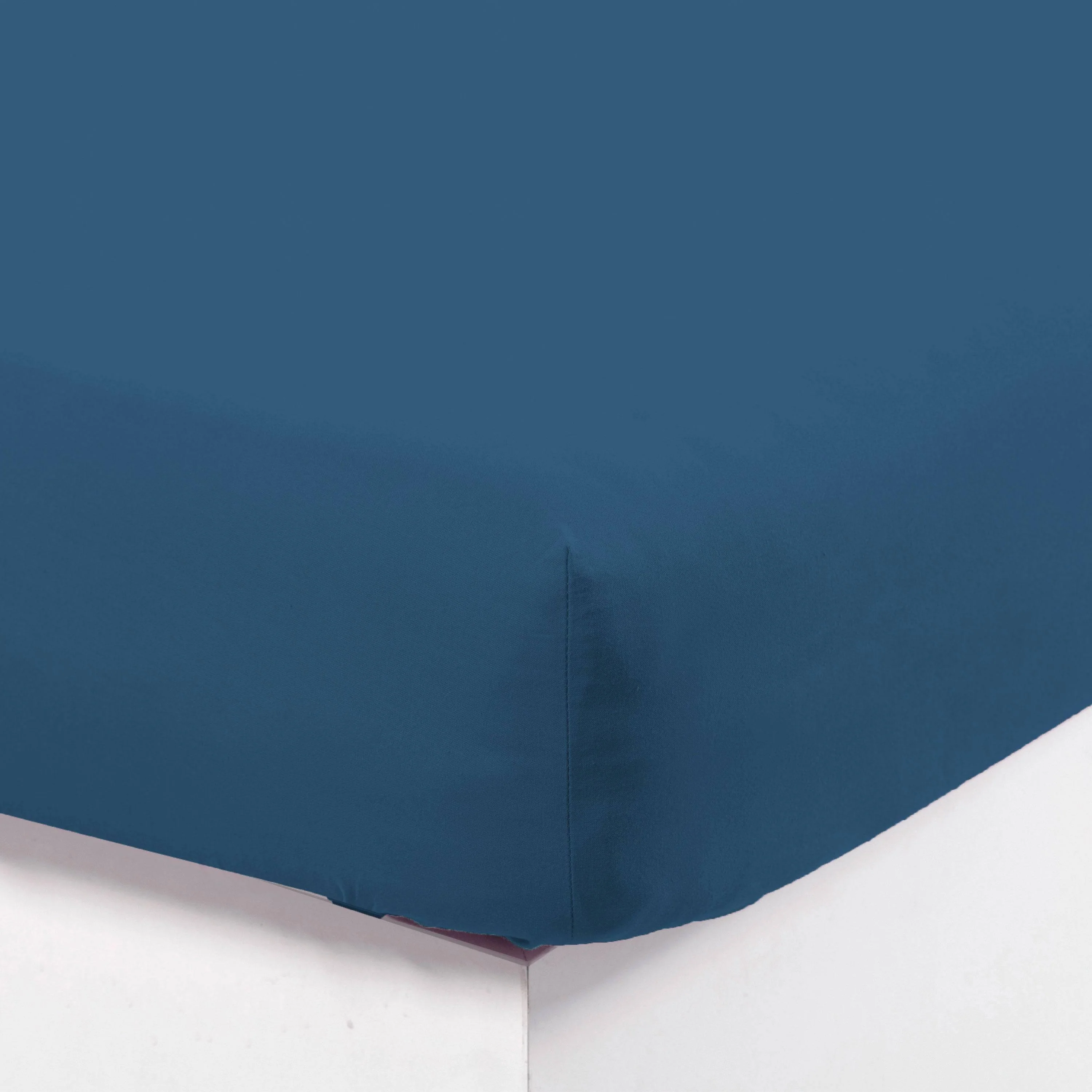Songe Washed Cotton Fitted Sheet - Ink