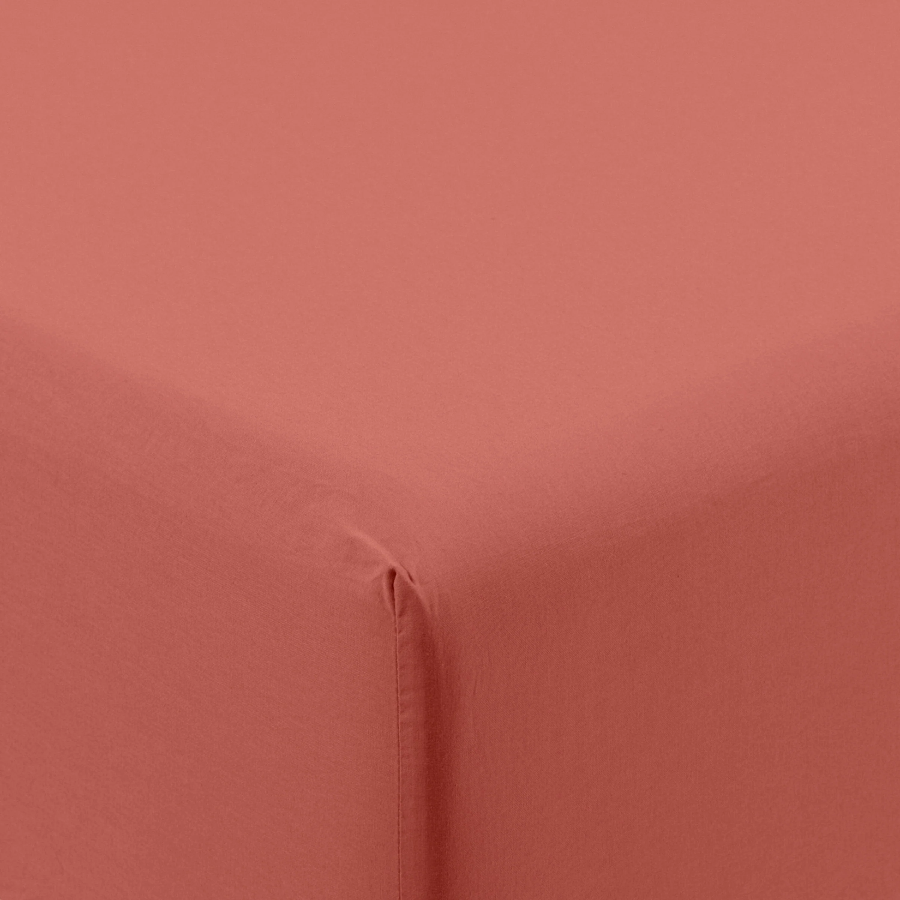 Songe Washed Cotton Fitted Sheet - Terracotta - Image 4