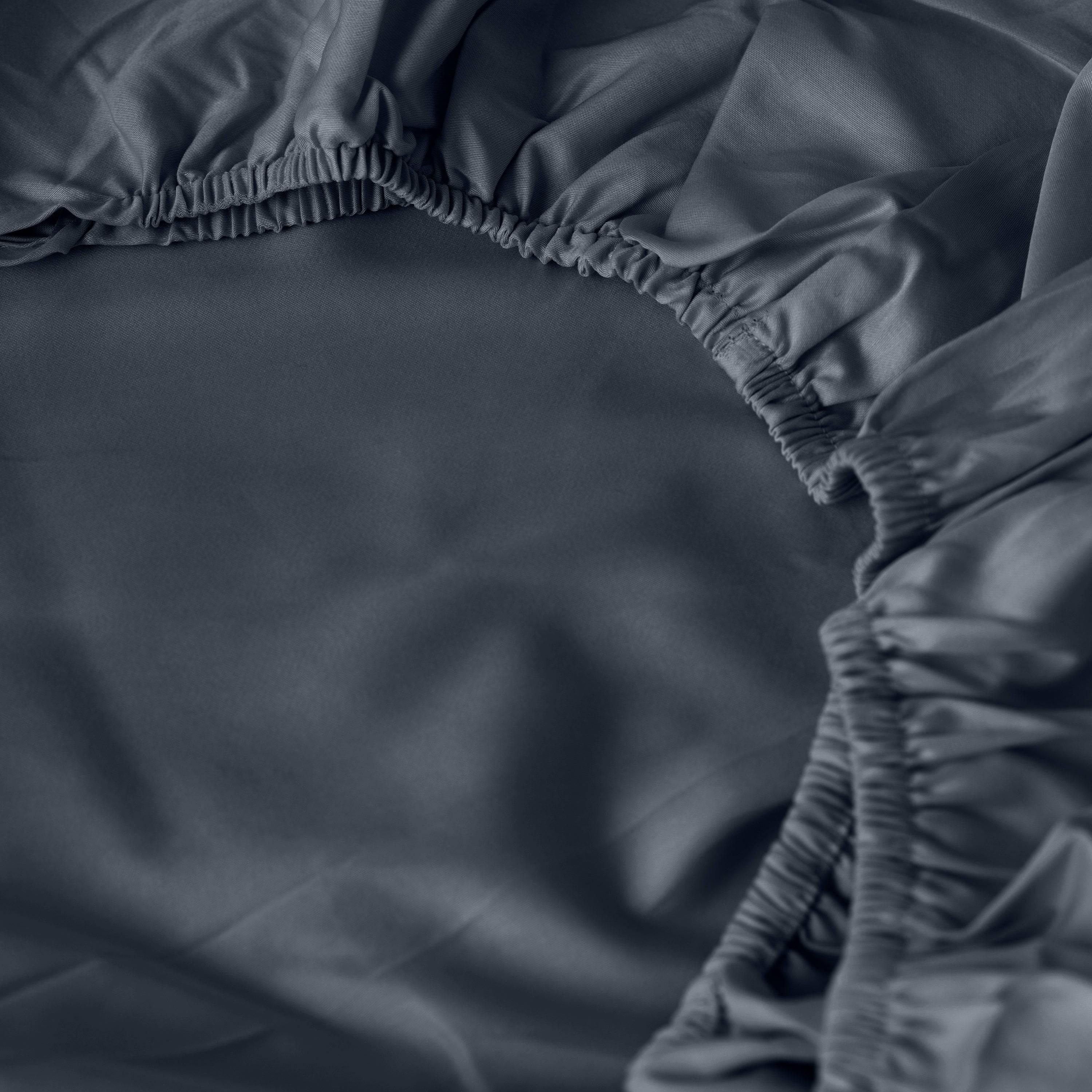 Prestige Cotton Sateen Fitted Sheet - Midnight Blue - Image 3