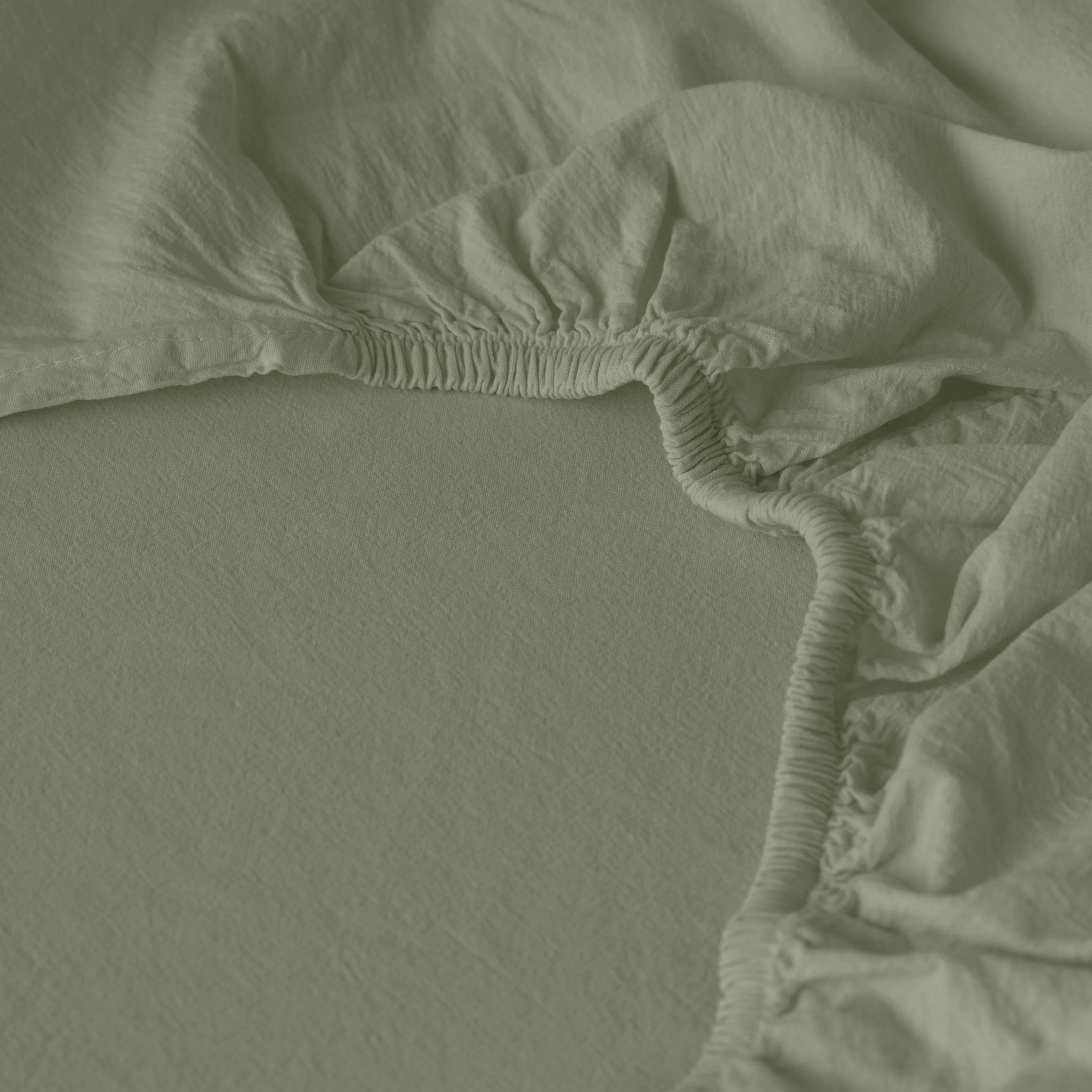 Souffle Organic Cotton Fitted Sheet - Sage - Image 2