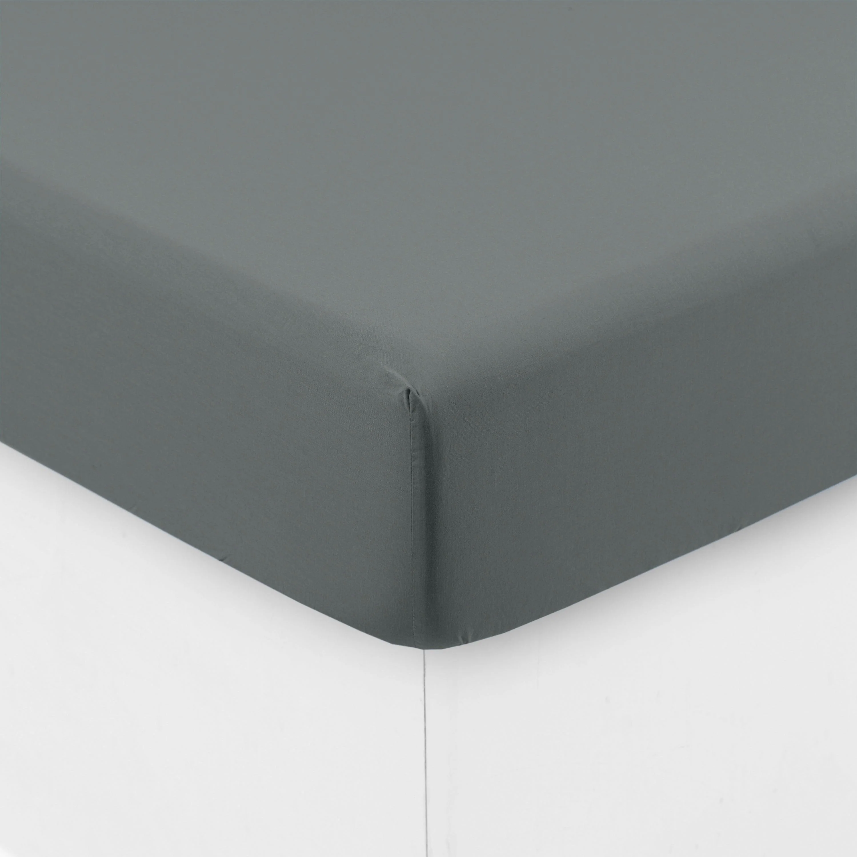 Songe Washed Cotton Fitted Sheet - Ash Khaki - Image 3