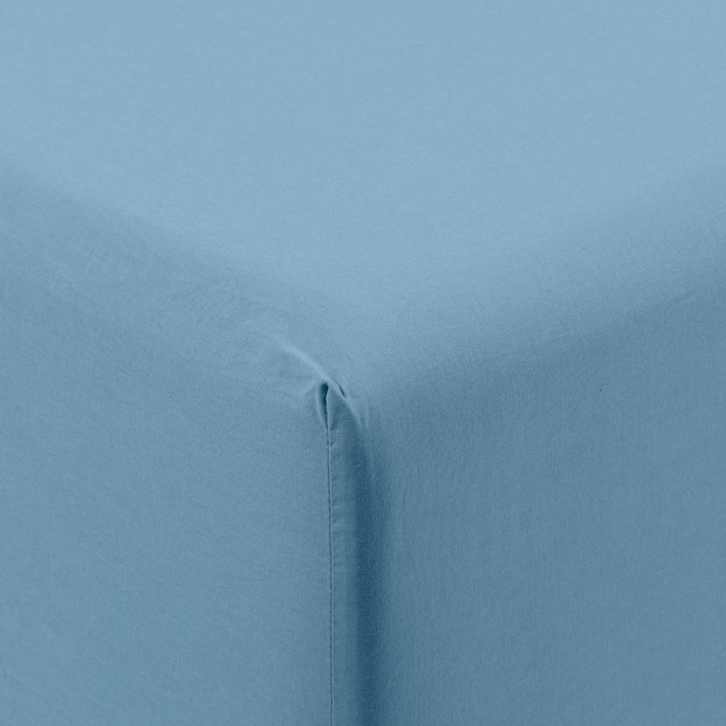 Songe Washed Cotton Fitted Sheet - Baltic Blue - Image 4