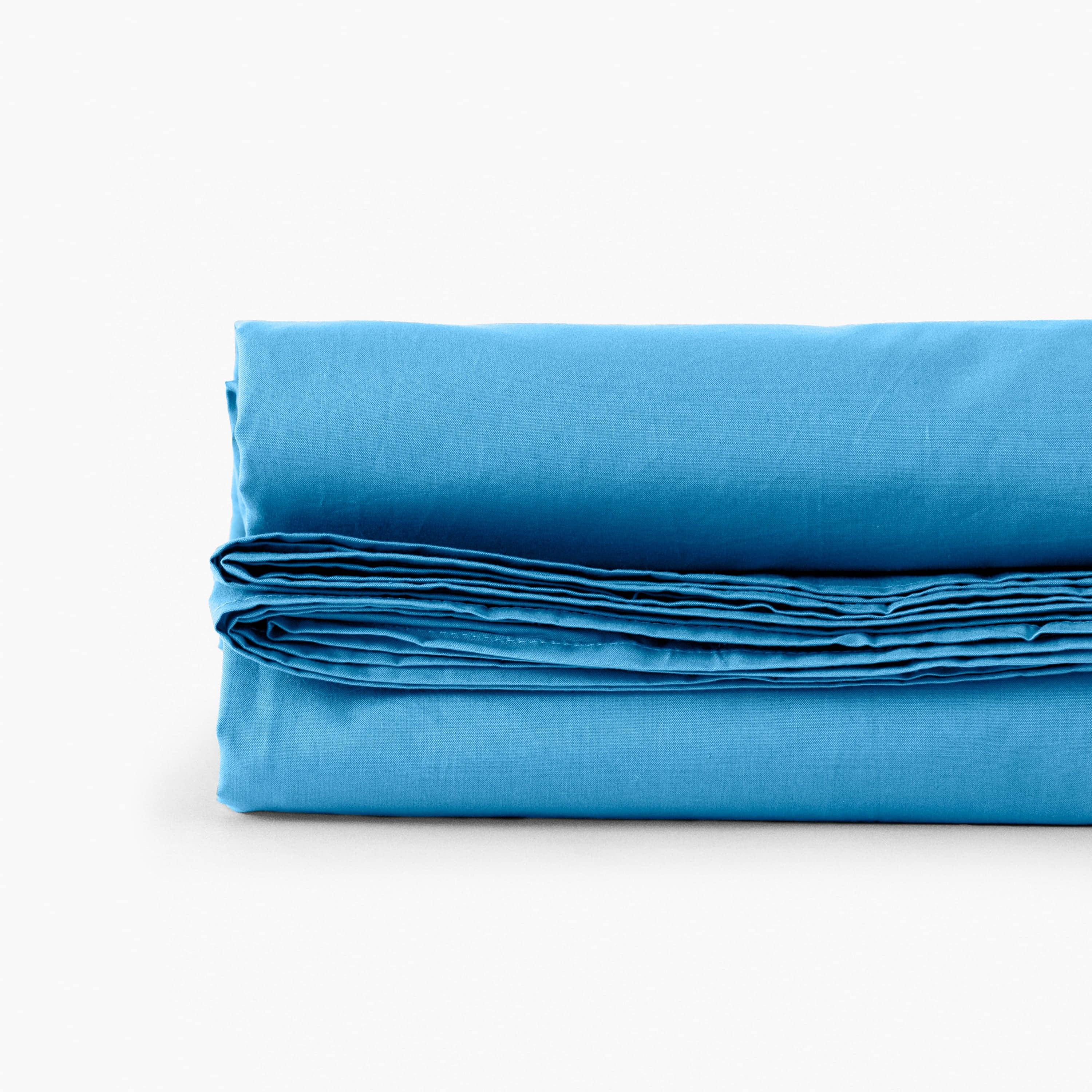 Neo Cotton Percale Flat Sheet - Azure - Image 3