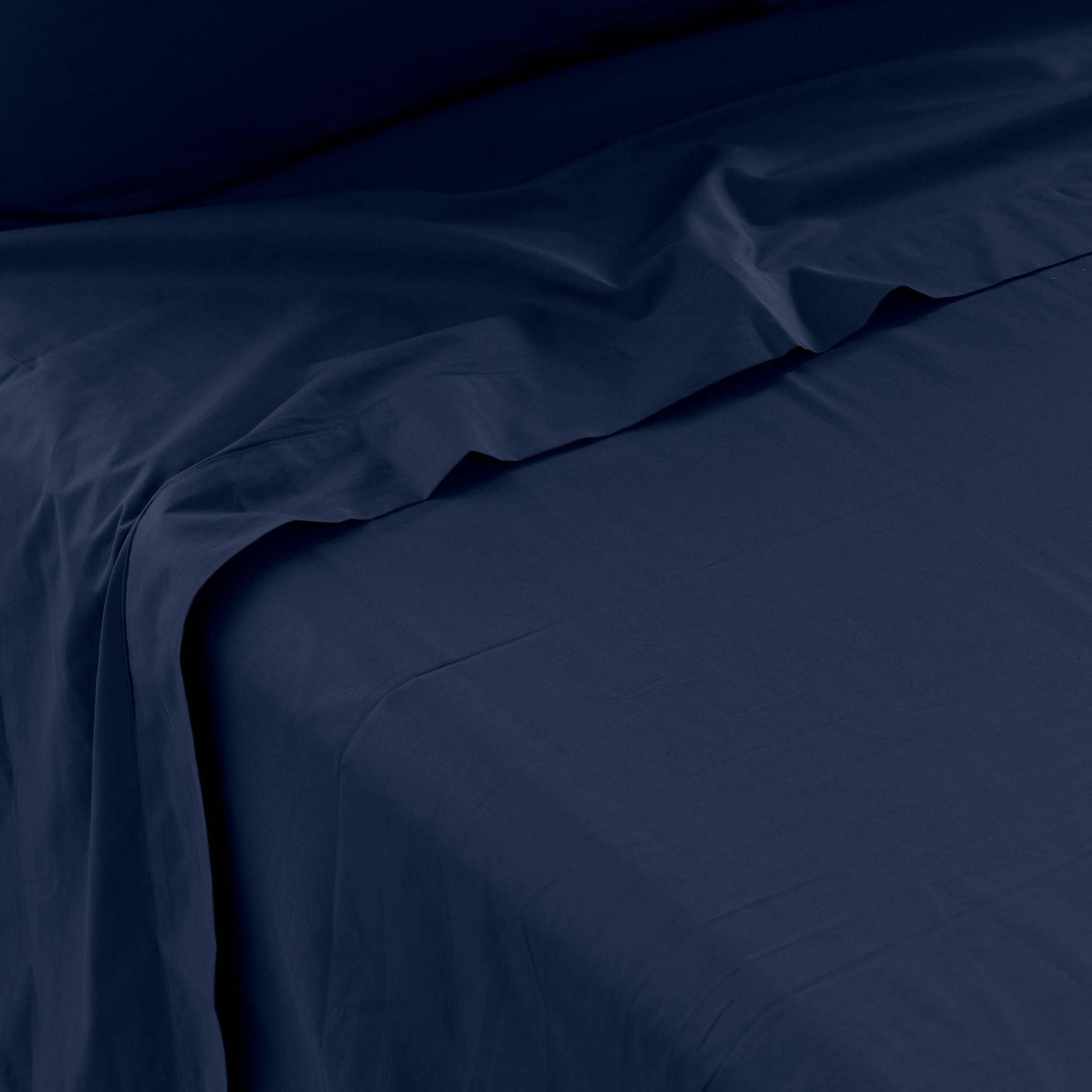 Neo Cotton Percale Flat Sheet - Navy - Image 3