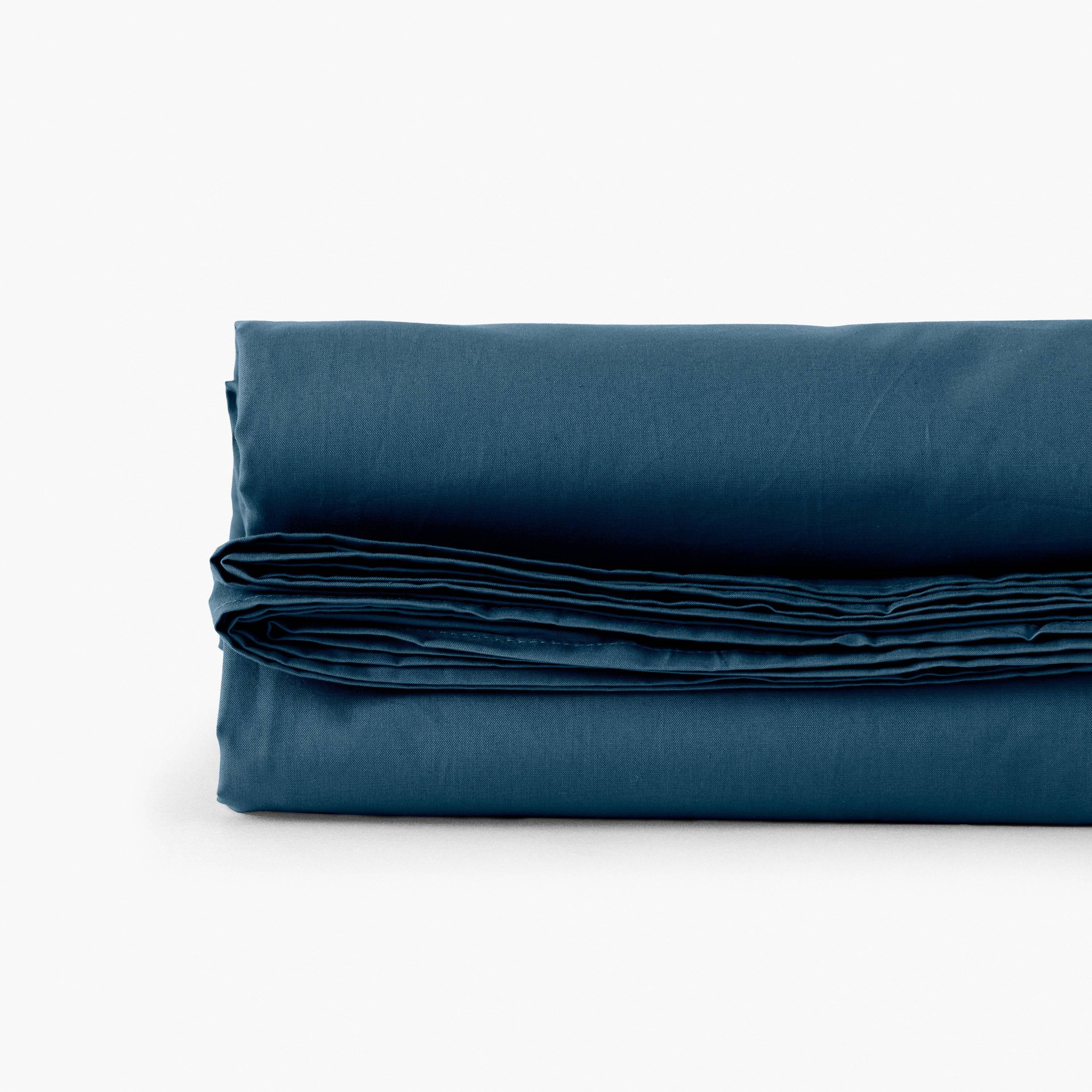 Neo Cotton Percale Flat Sheet - Prussian Blue - Image 2
