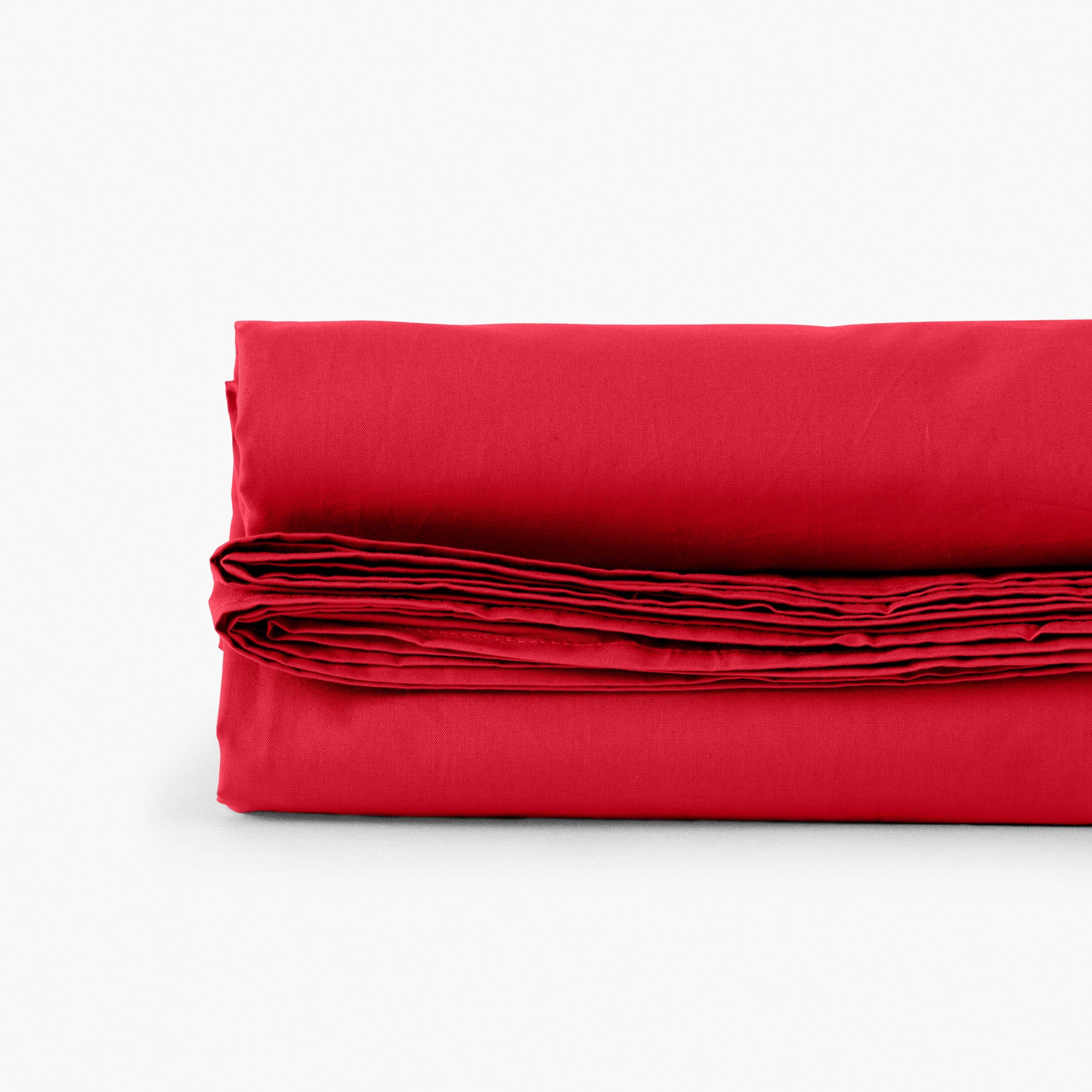 Neo Cotton Percale Flat Sheet - Red - Image 2