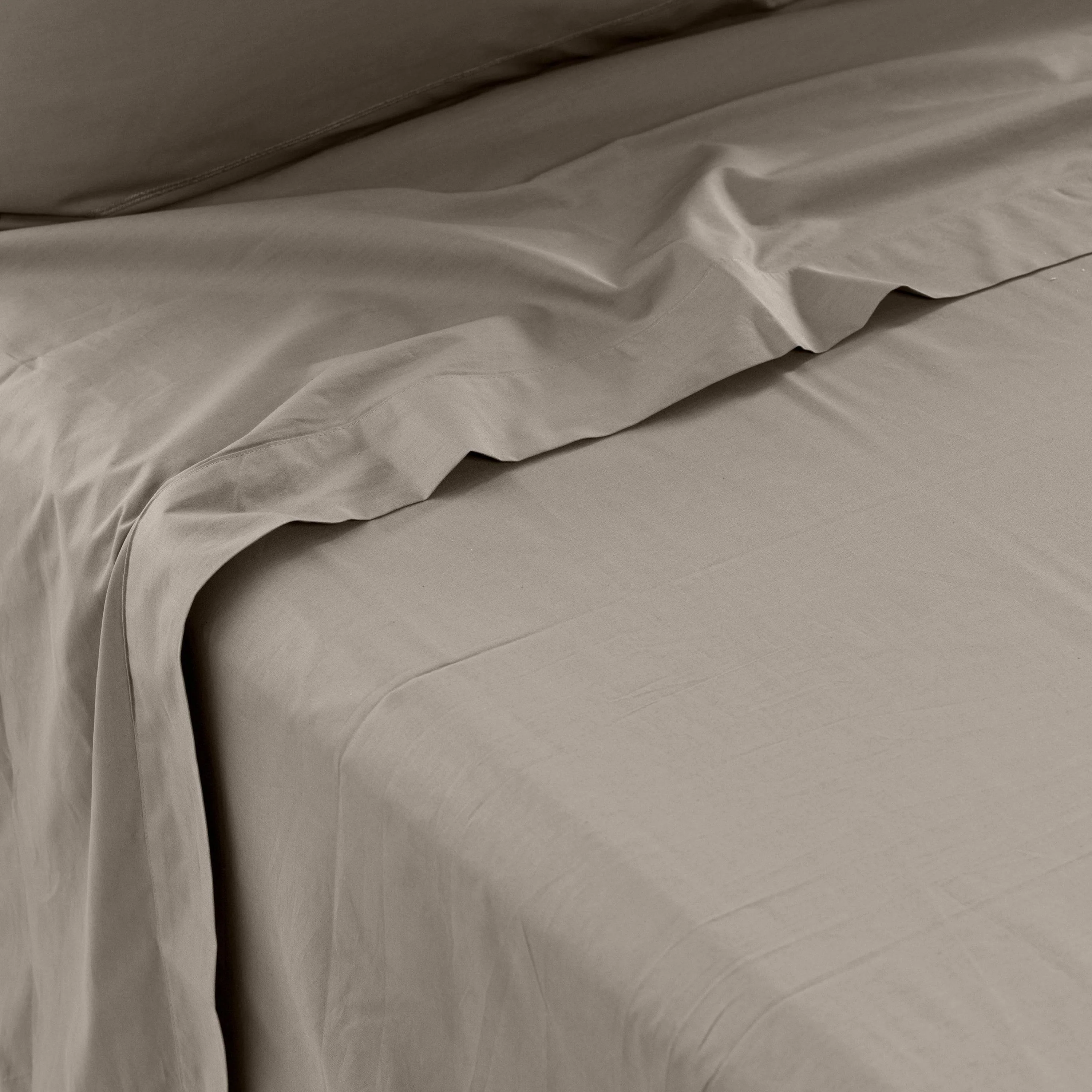 Neo Cotton Percale Flat Sheet - Linen - Image 3