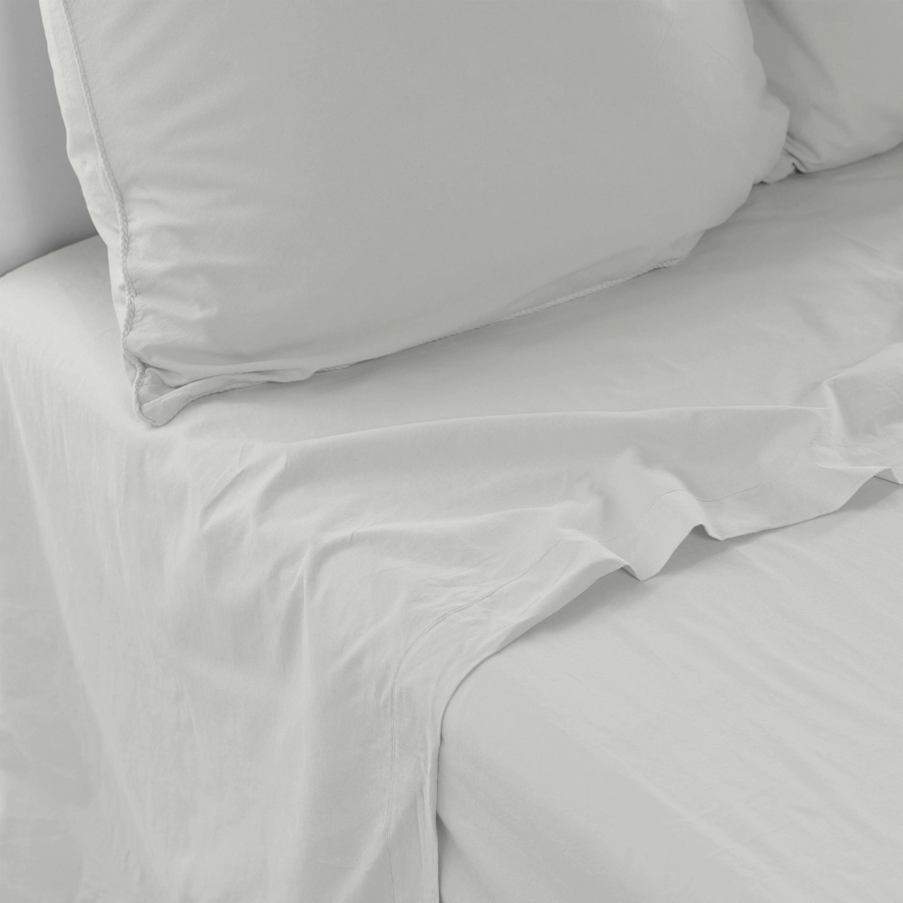 Souffle Organic Cotton Flat Sheet - Cloud - Image 4
