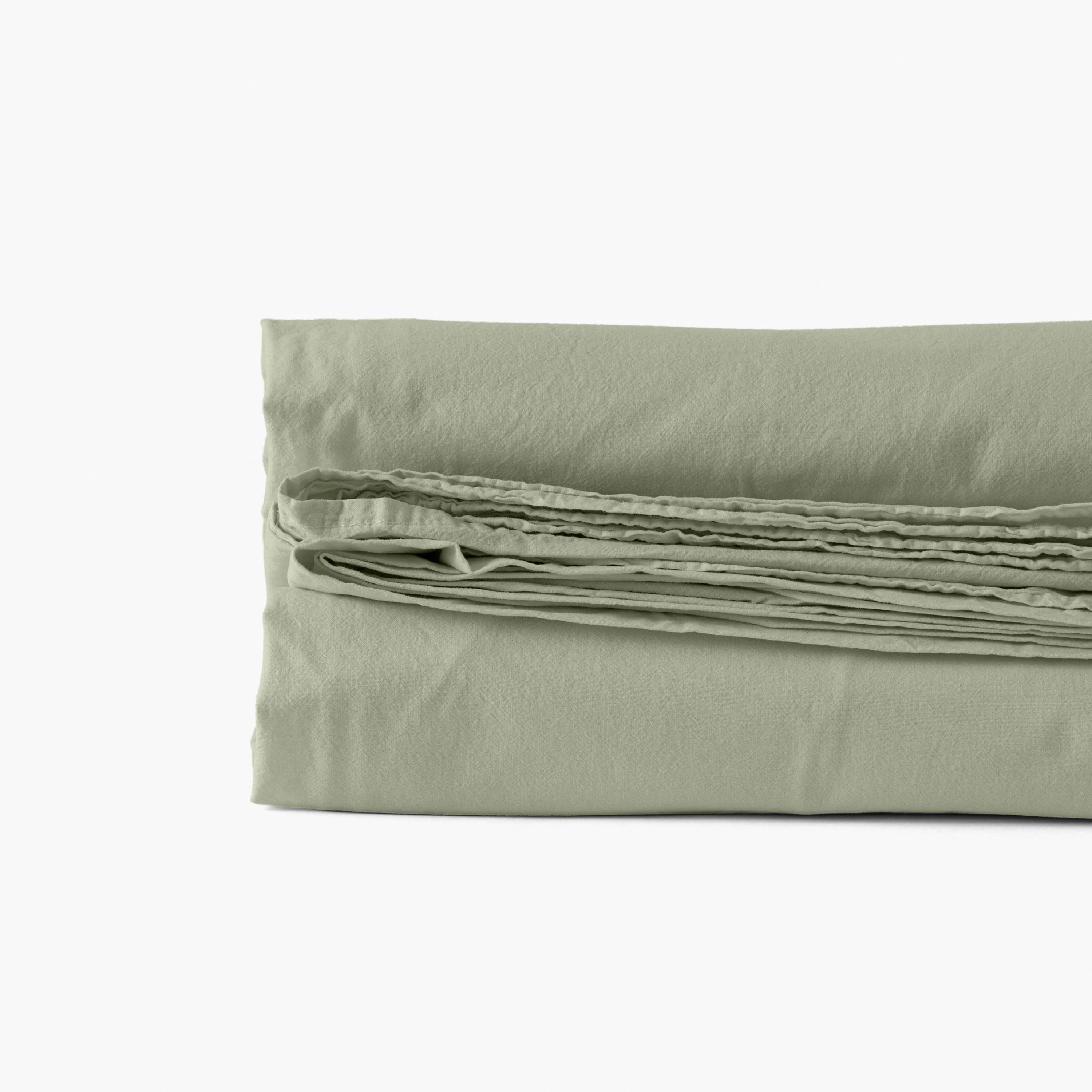 Souffle Organic Cotton Flat Sheet - Sage - Image 3