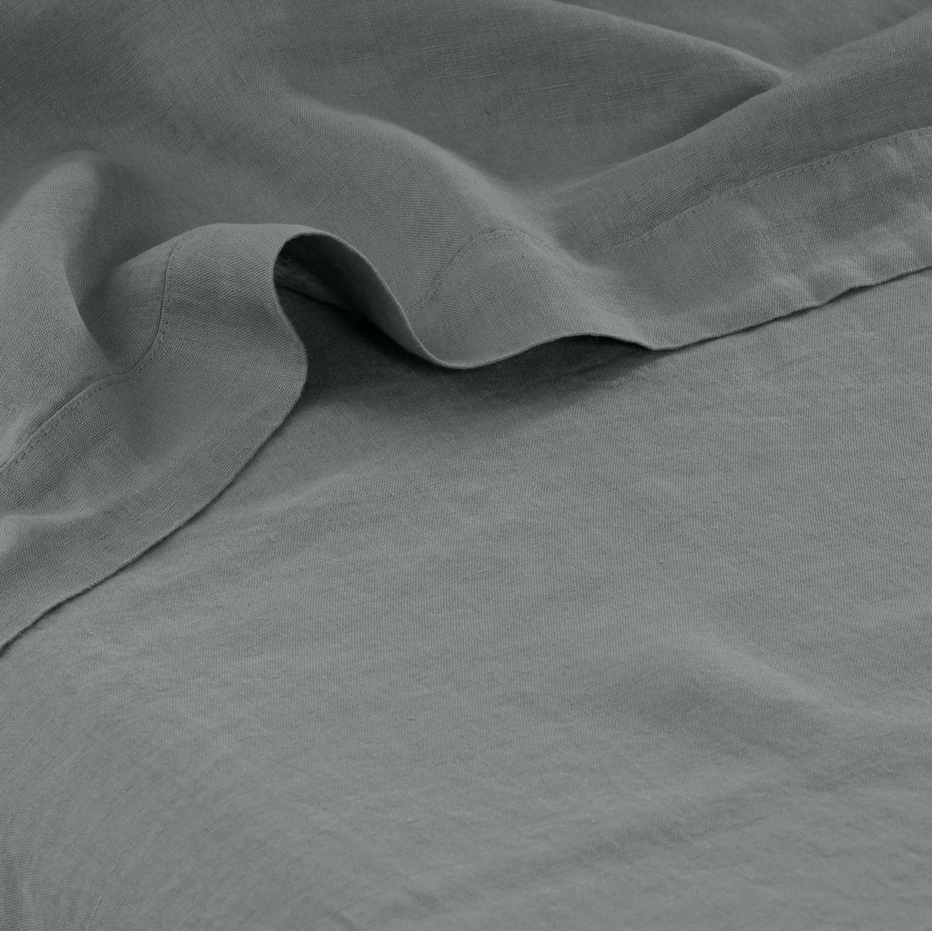Songe Washed Linen Flat Sheet - Ash Khaki - Image 4