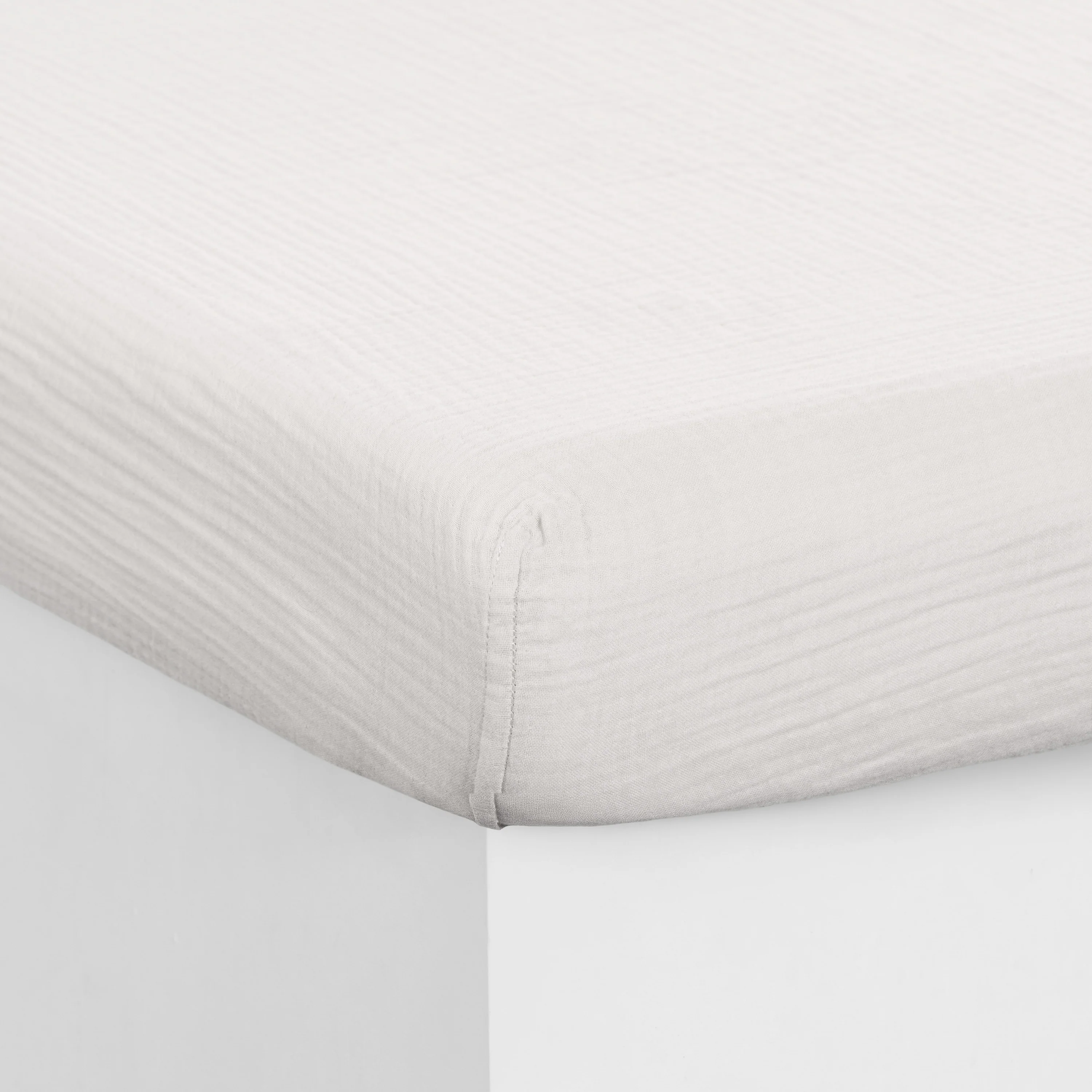 Infini II Reversible Cotton Fitted Sheet - Optic White - Image 3