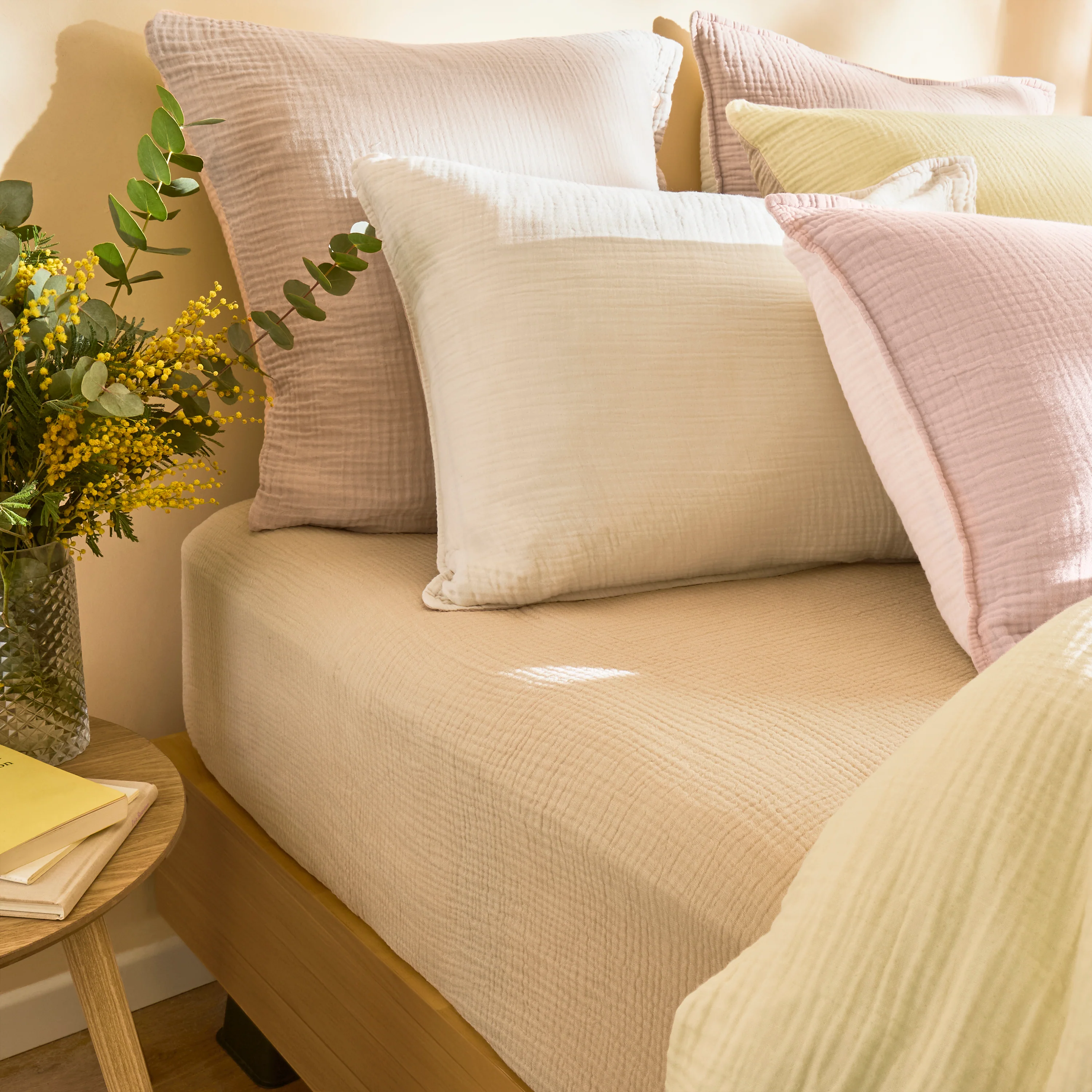 Infini II Reversible Cotton Fitted Sheet - Powder Pink - Image 5