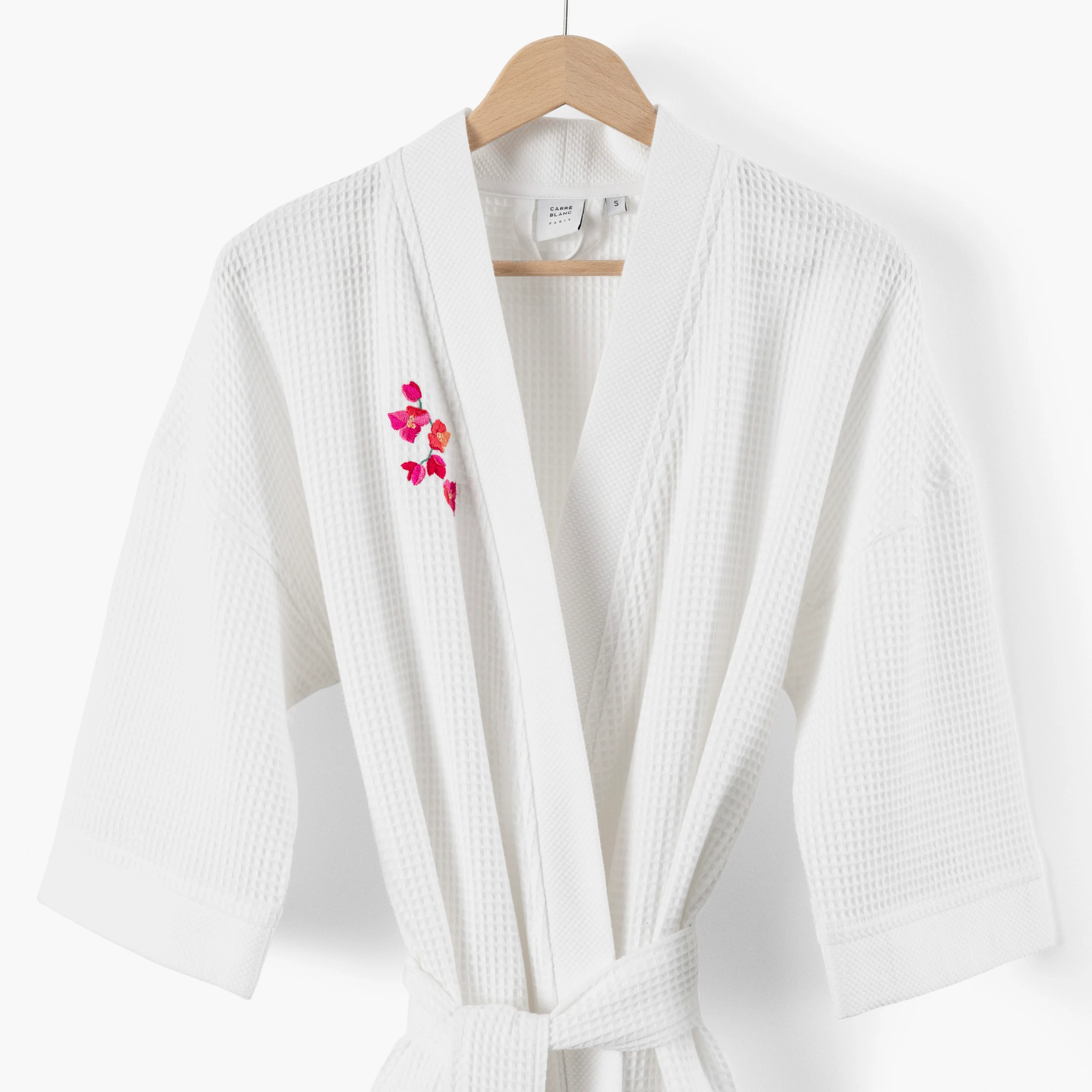 Jardin Women's Honeycomb Cotton Bathrobe - White - Image 3