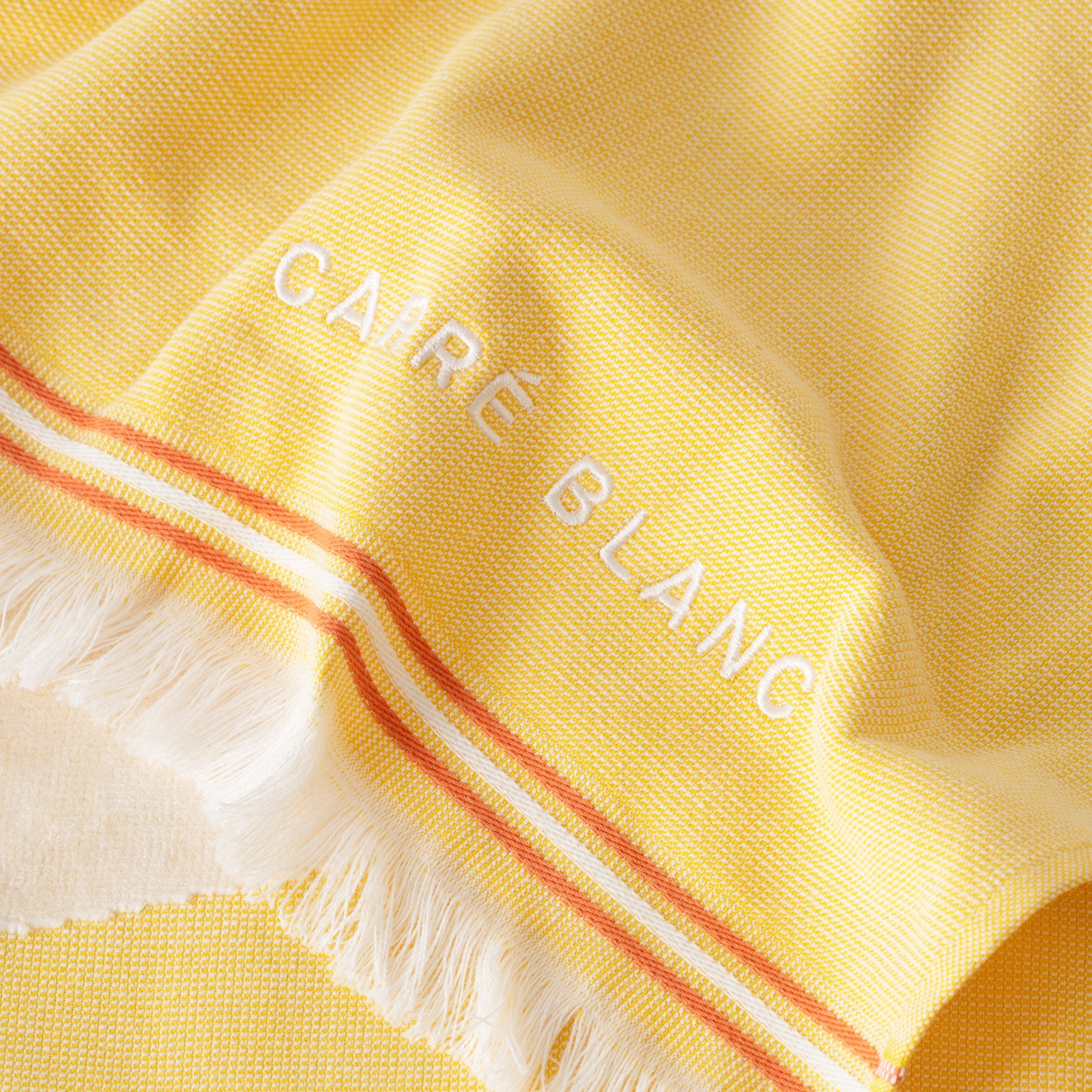 Laplaya Cotton Turkish Beach Towel - Yellow - Image 3