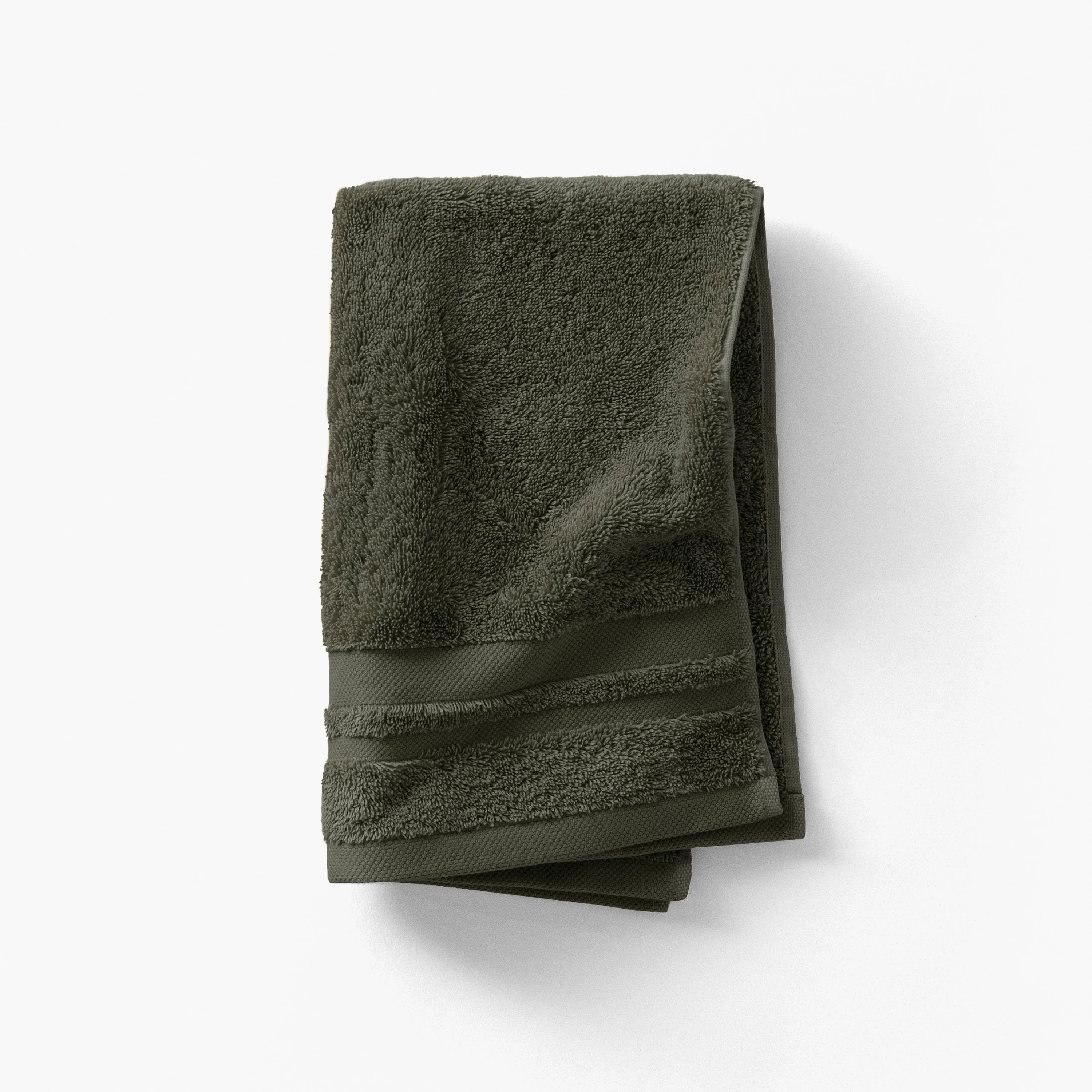 Lola II Cotton Guest Towel - Khaki Green