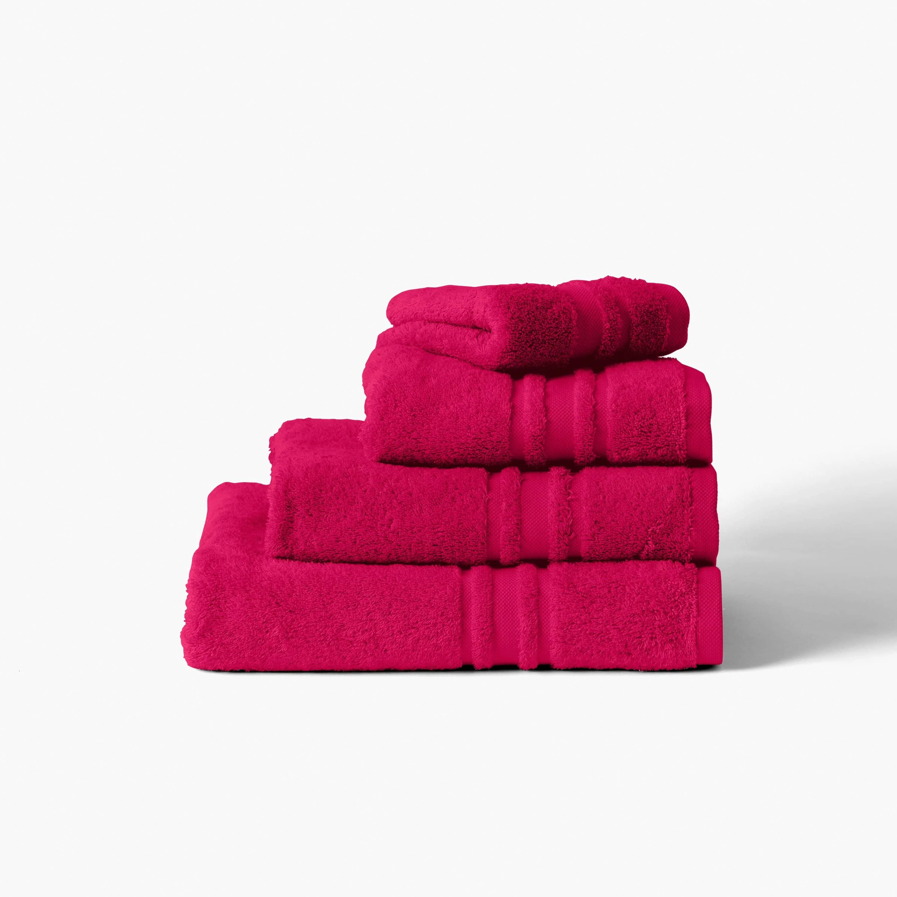 Lola II Cotton Towel Set - Raspberry