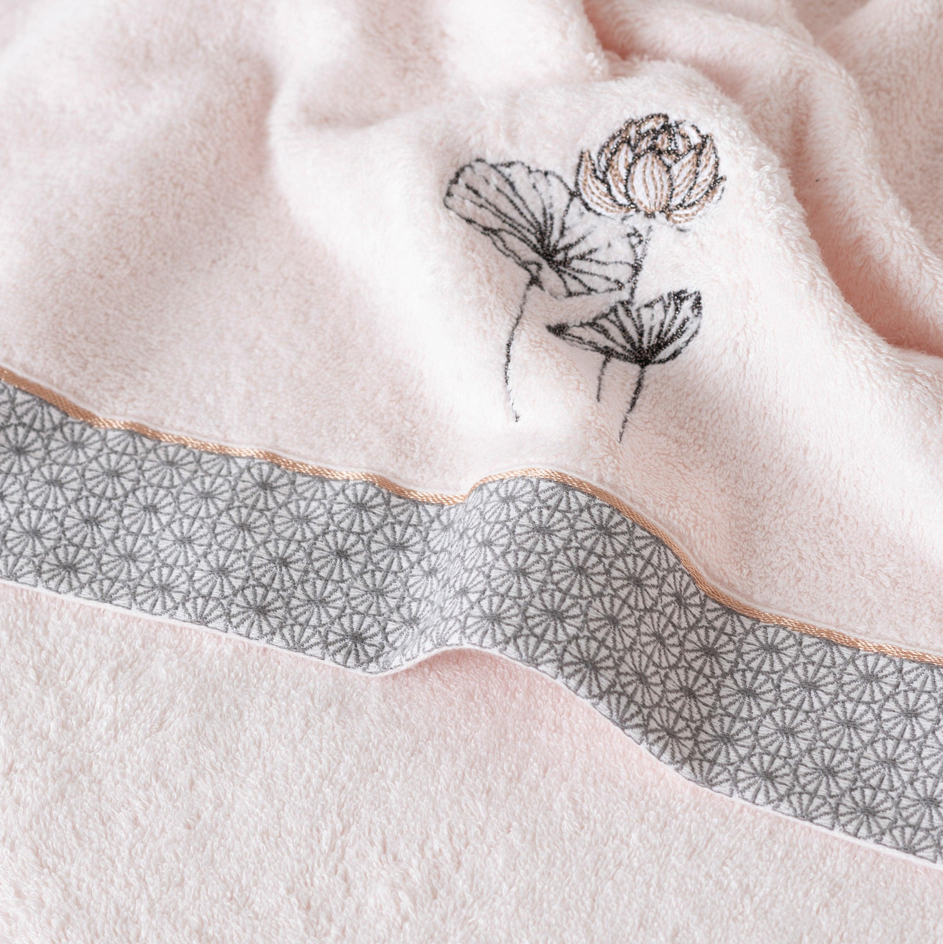 Lotus Pink Cotton Bath Towel - Image 3
