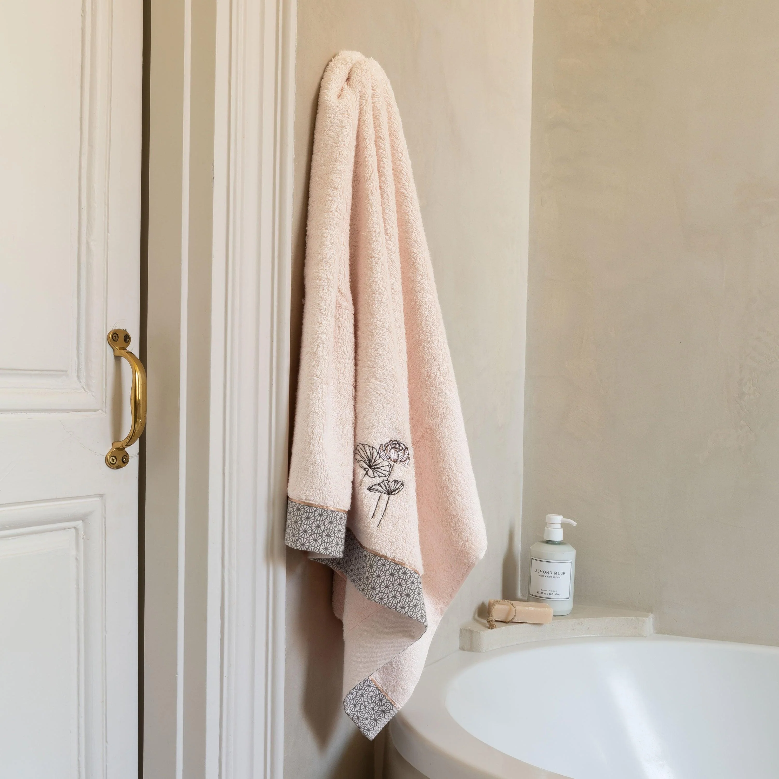 Lotus Pink Cotton Bath Towel - Image 8