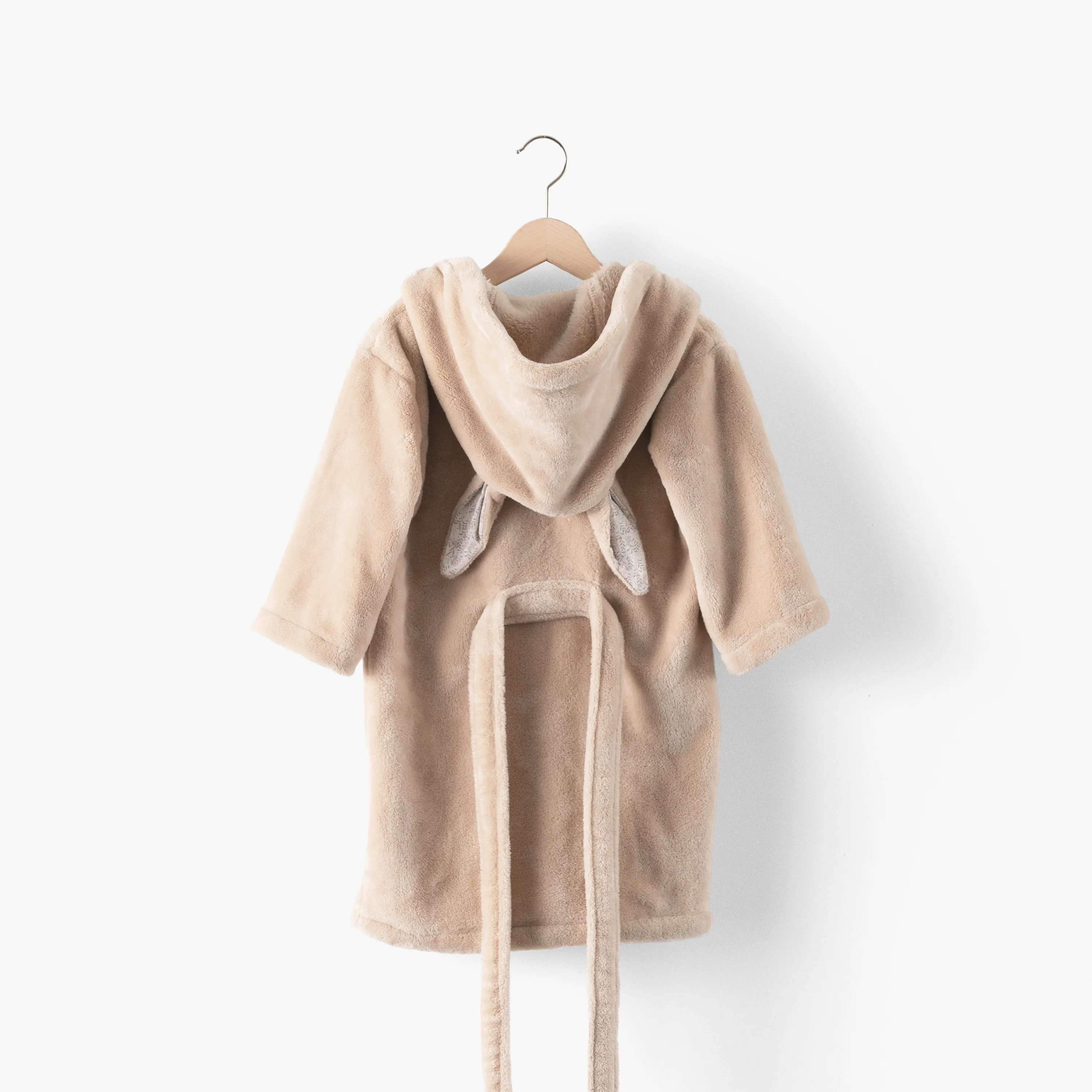 Merveille Children's Fleece Dressing Gown - Beige - Image 4