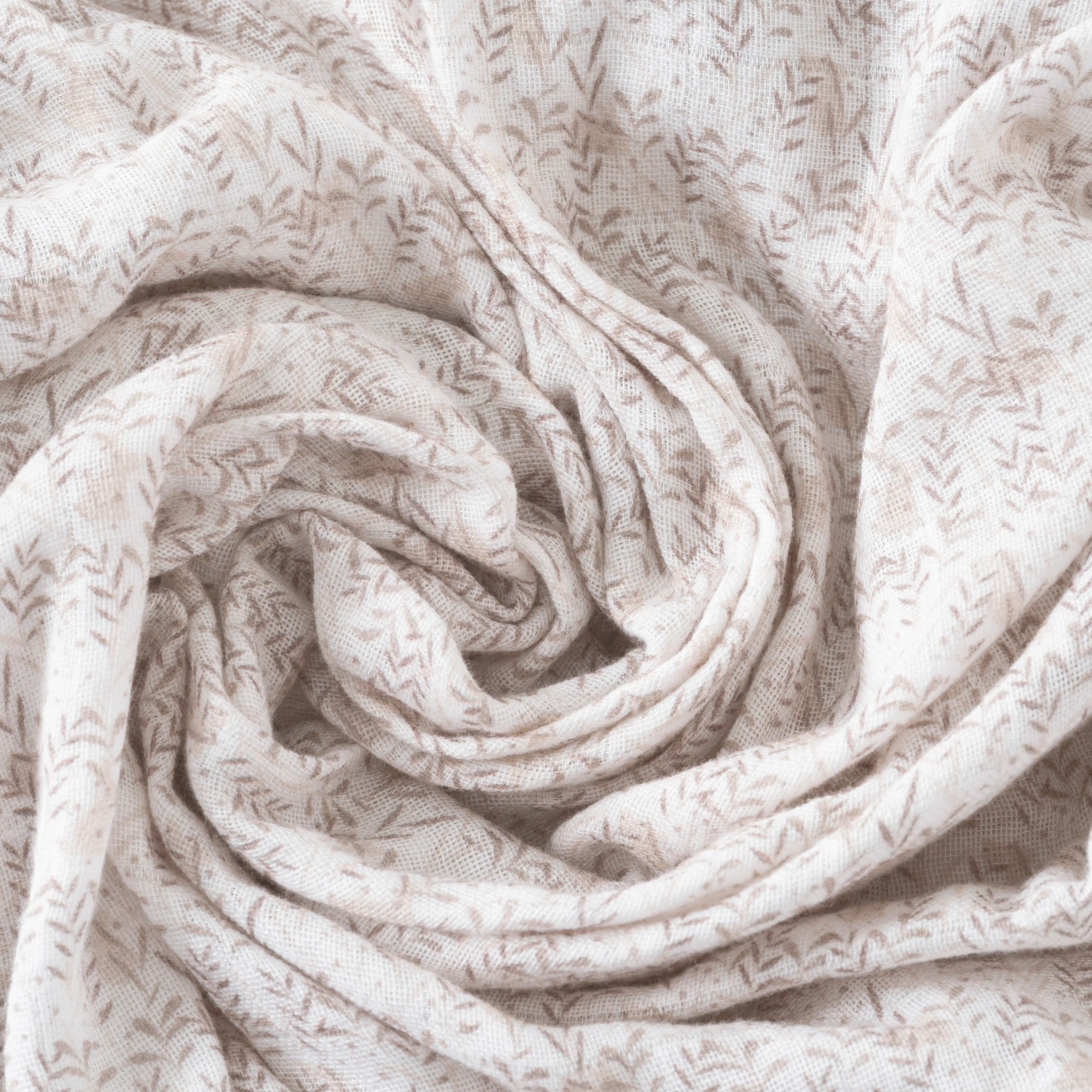 Merveille Organic Cotton Swaddle Blanket - Beige - Image 4