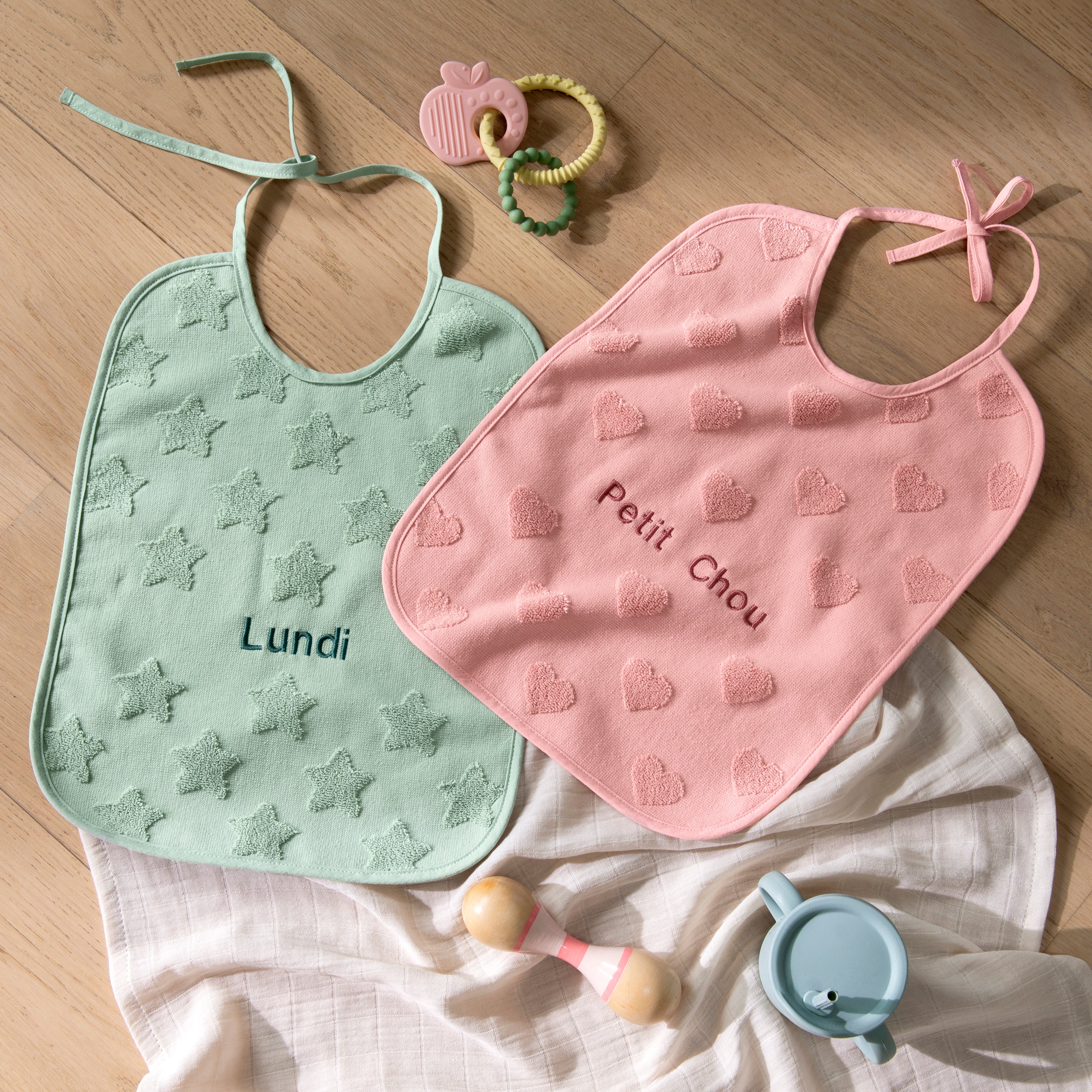 Monjour Cotton Bib - Sorbet - Image 2