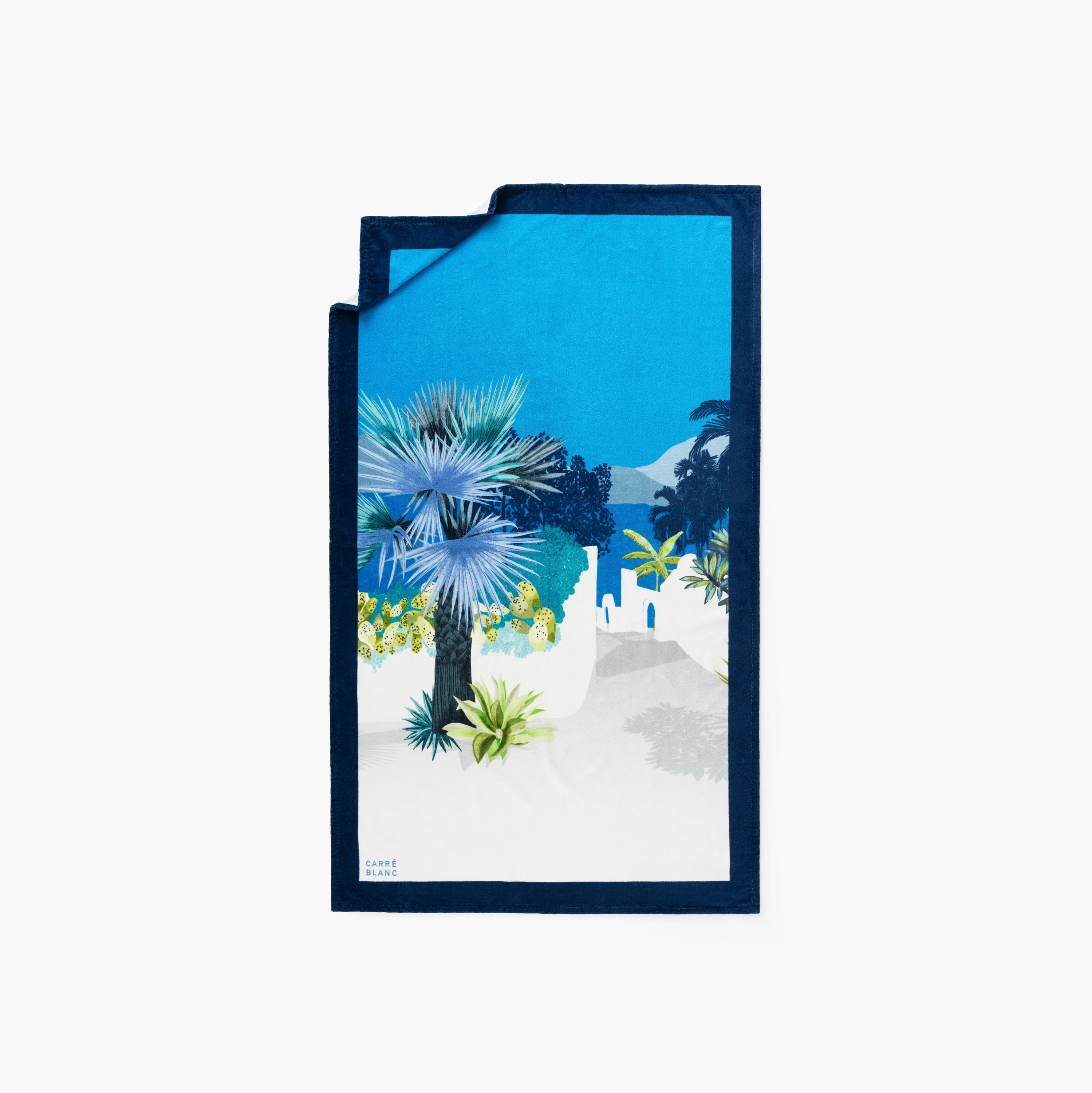 Naoussa Cotton Beach Towel - Blue - Image 3