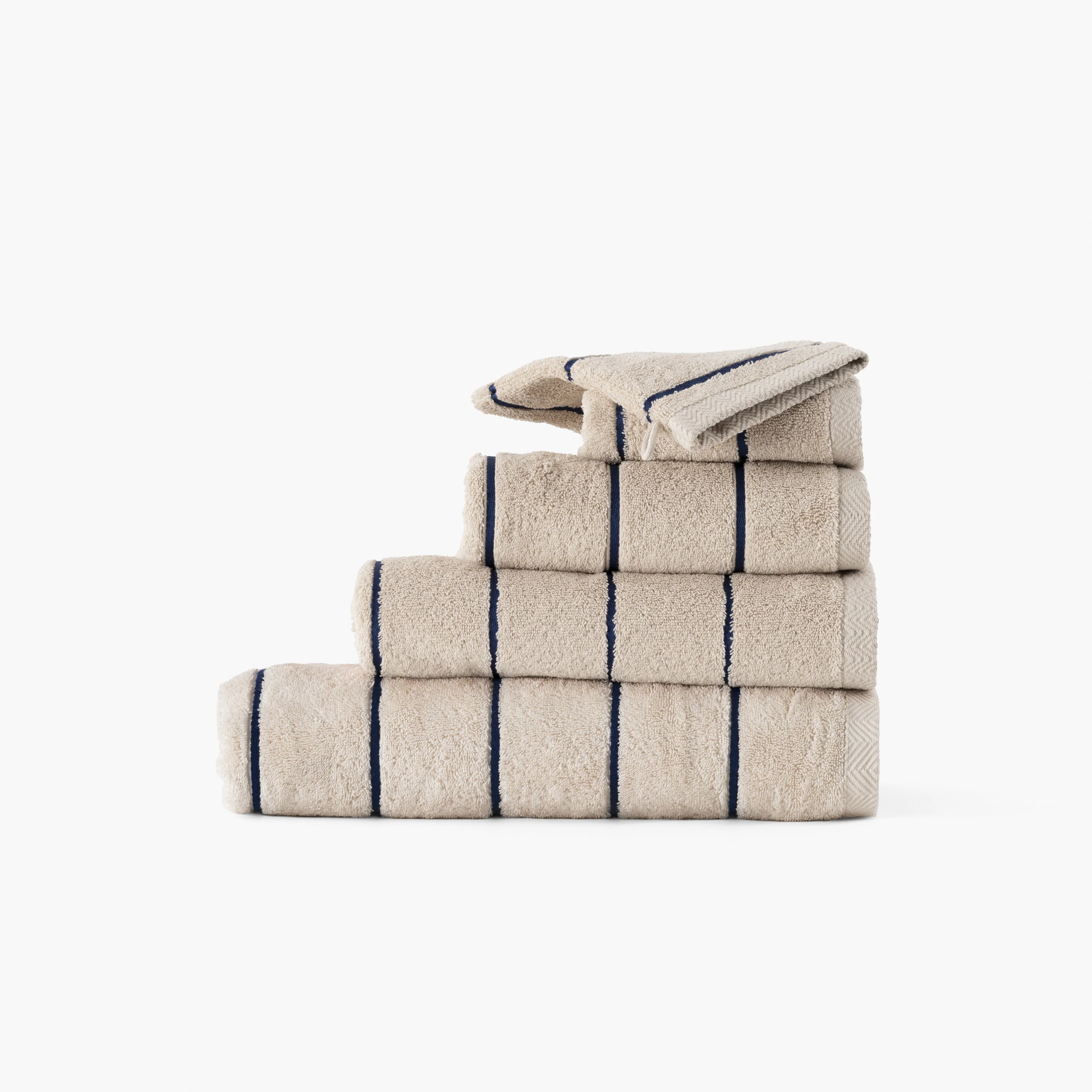 Naoussa Cotton Bath Towel - Chalk - Image 6