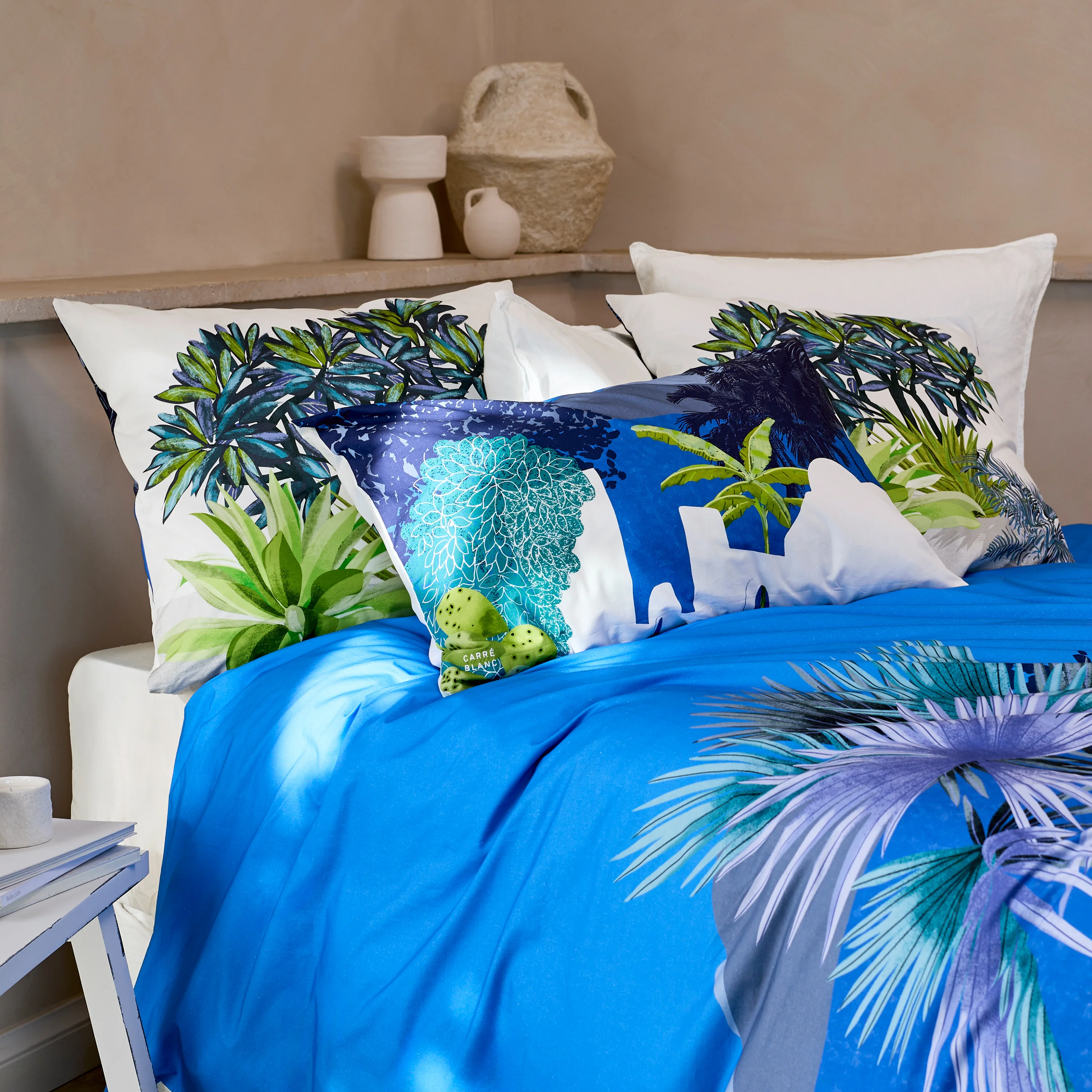 Naoussa Square Cotton Pillowcase - Multicolour - Image 3