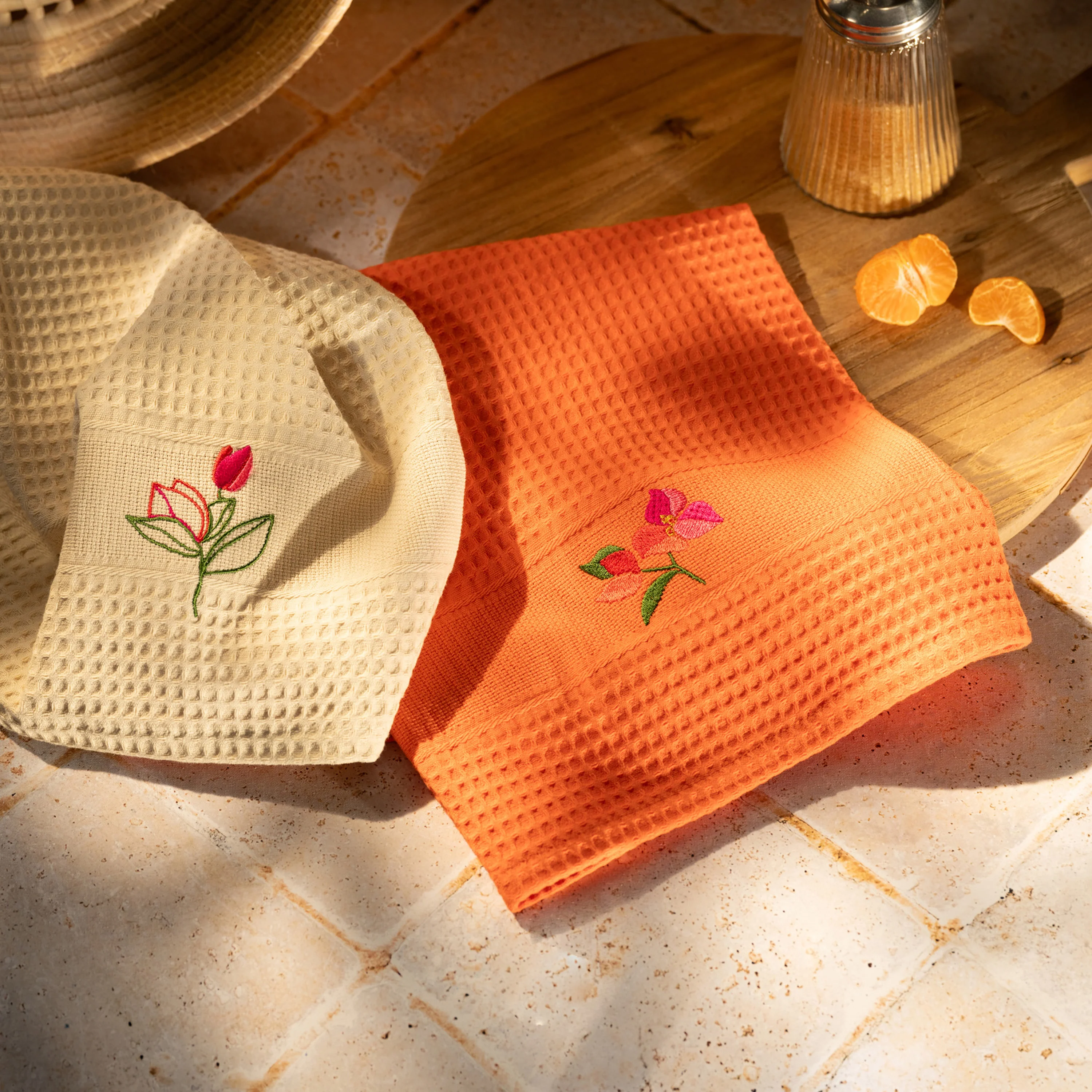 Nectar Cotton Tea Towel - Beige - Image 2