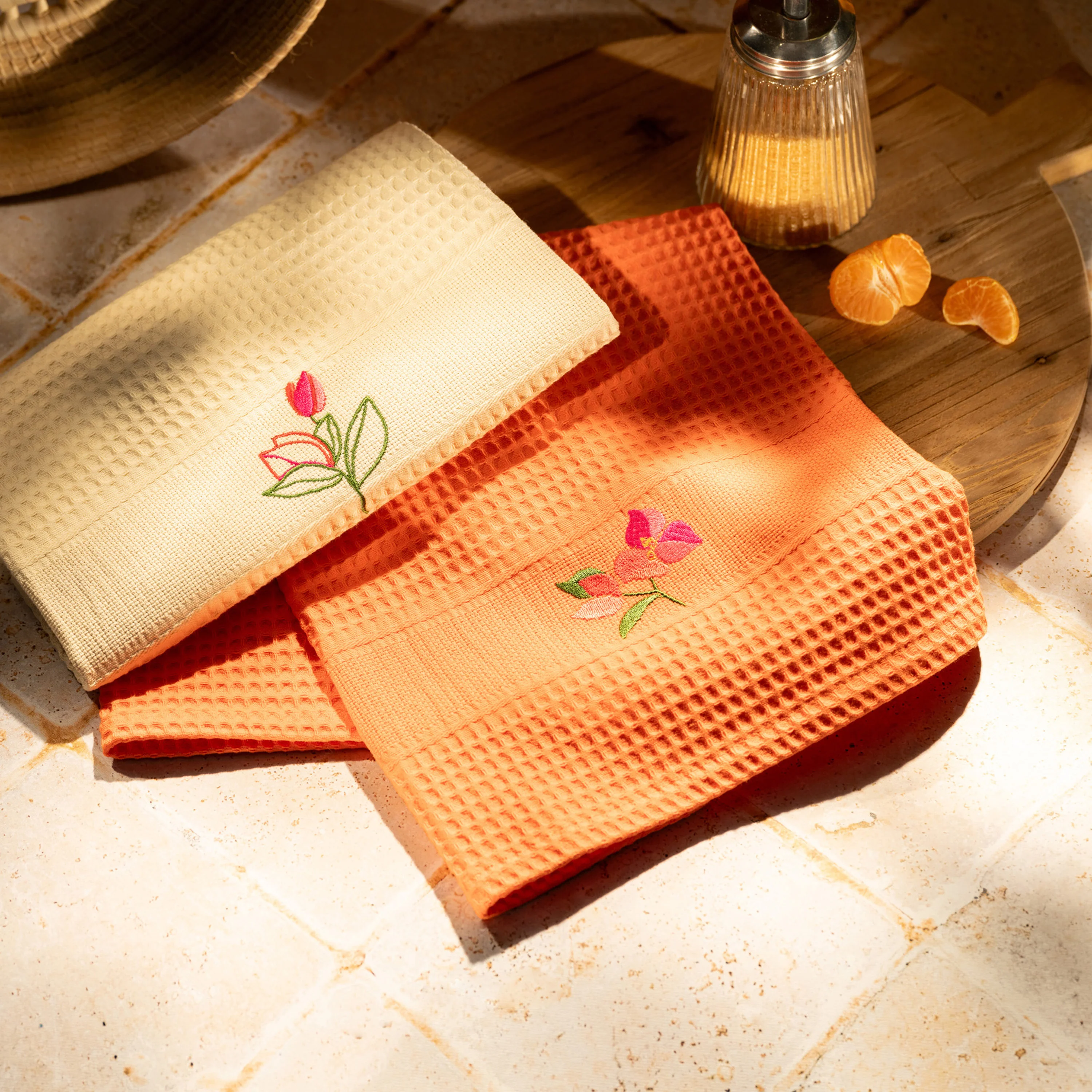 Nectar Cotton Tea Towel - Orange - Image 2